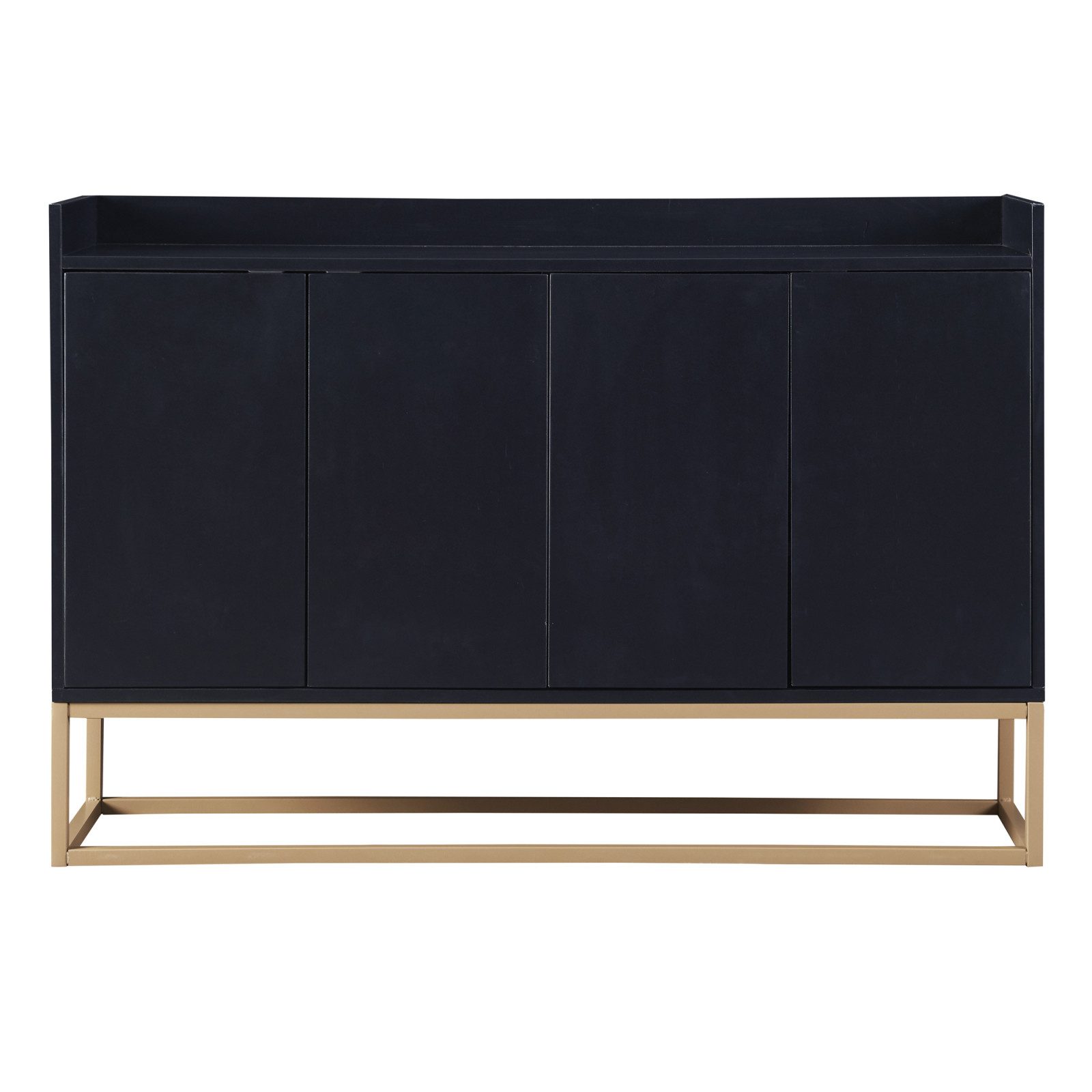 FUROKOY Anrichte Sideboard mit 4 Türen und verstellbaren Einlegeböden (Kommode mit Metallsockel, Buffet, Lagerschrank, für Wohnzimmer, Esszimmer und Küche, 120 x 30 x 80 cm)