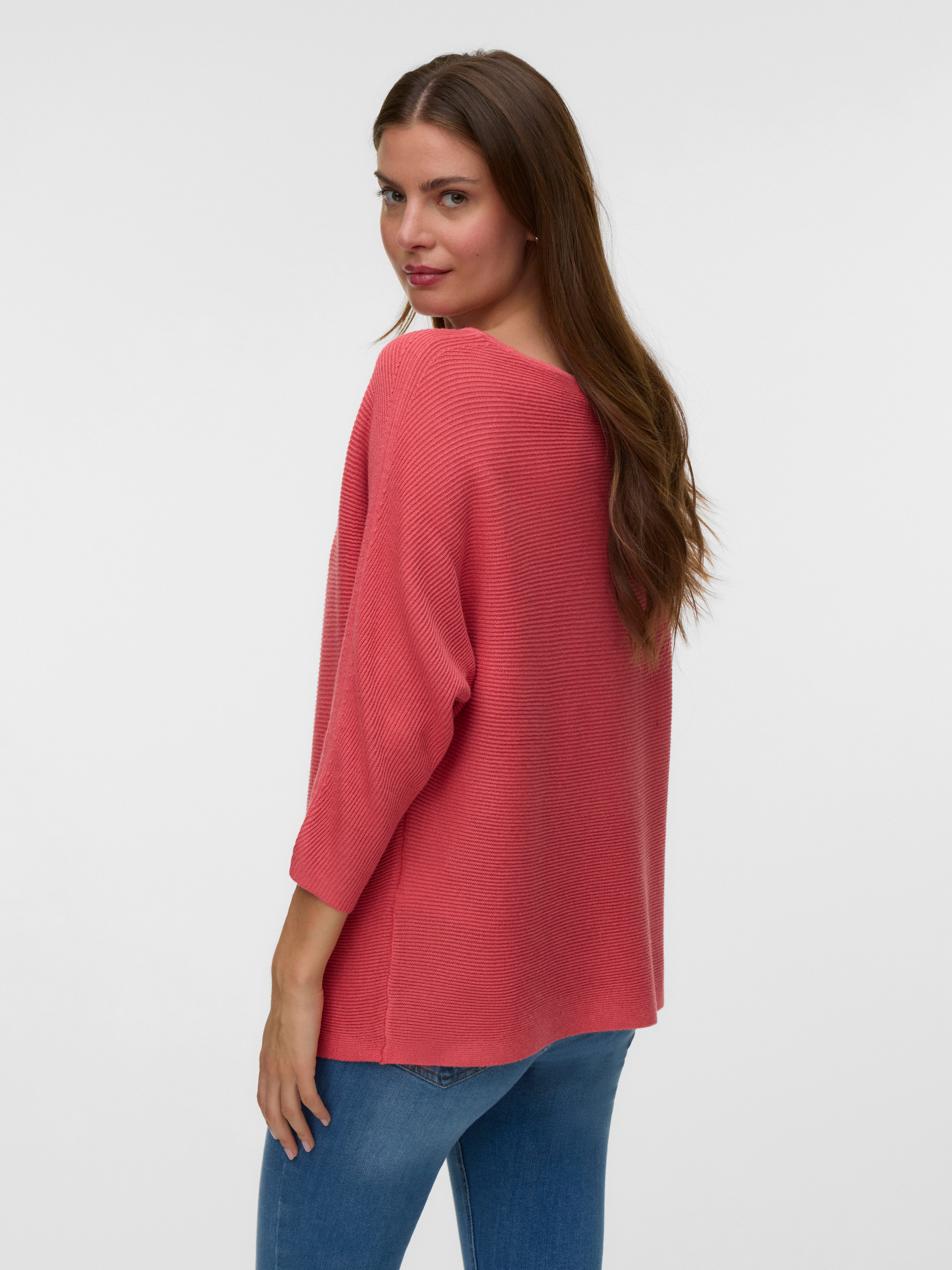 Vero Moda 3/4 Arm-Pullover VMNORA 3/4 BOATNECK BLOUSE NOOS mit Fledermausärmeln