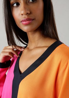 Aniston SELECTED Schlupfbluse mit trendy Colorblocking - NEUE KOLLEKTION