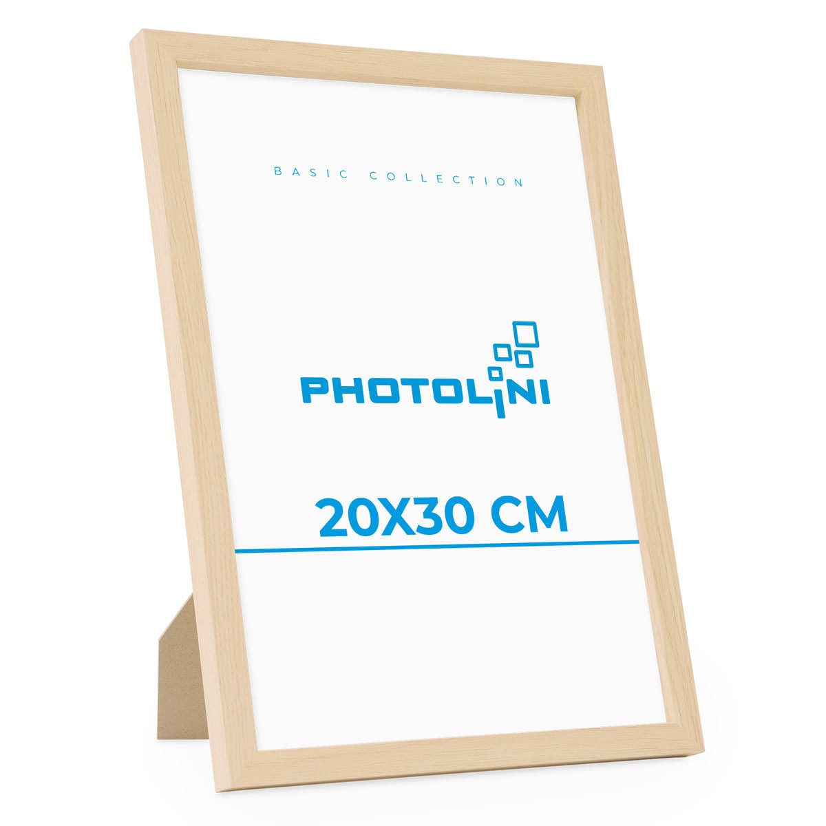 PHOTOLINI Bilderrahmen modern mit bruchsicherem Acrylglas, Holz MDF für Fotos & Poster, für 1 Bilder (1 Einzelrahmen), Posterrahmen 20x30 cm zum Aufhängen & Aufstellen