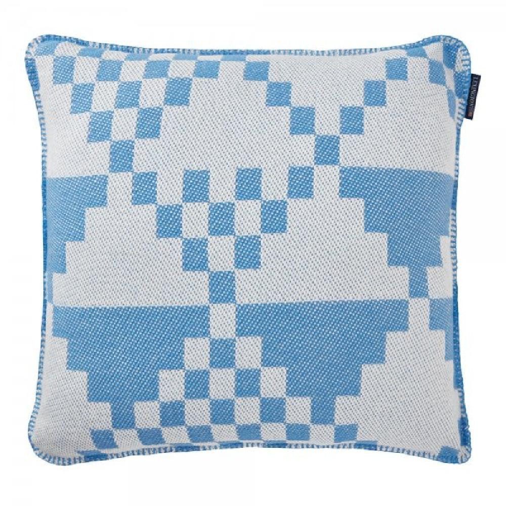 Lexington Kissenhülle LEXINGTON Kissenbezug Graphic Recycled Cotton White/Blue (50x50)