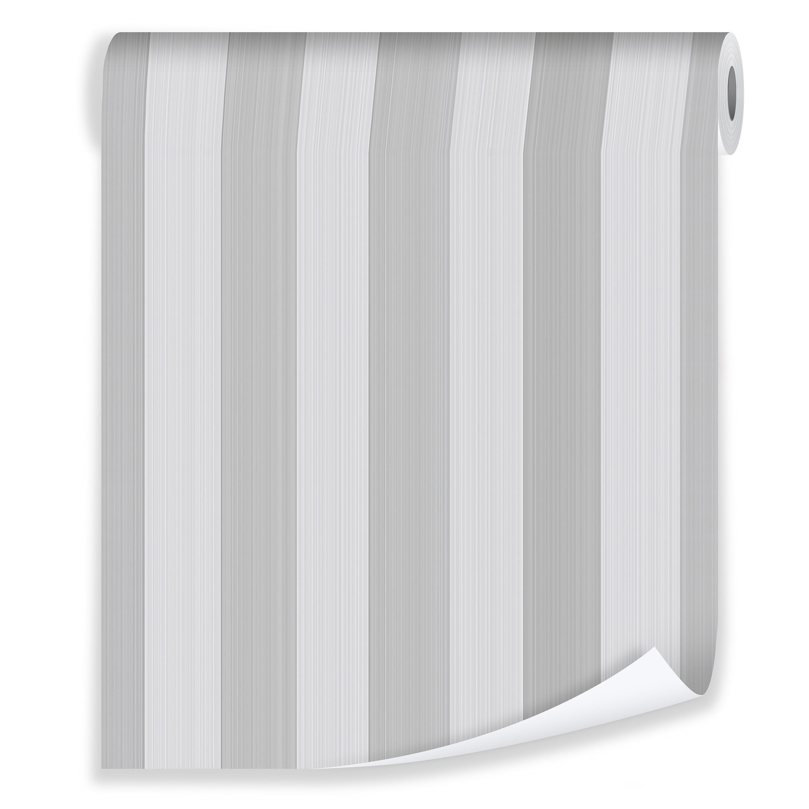 Wallarena Vliestapete Grau Weiß Streifen Wohnzimmer Schlafzimmer Tapete 3D günstig online kaufen