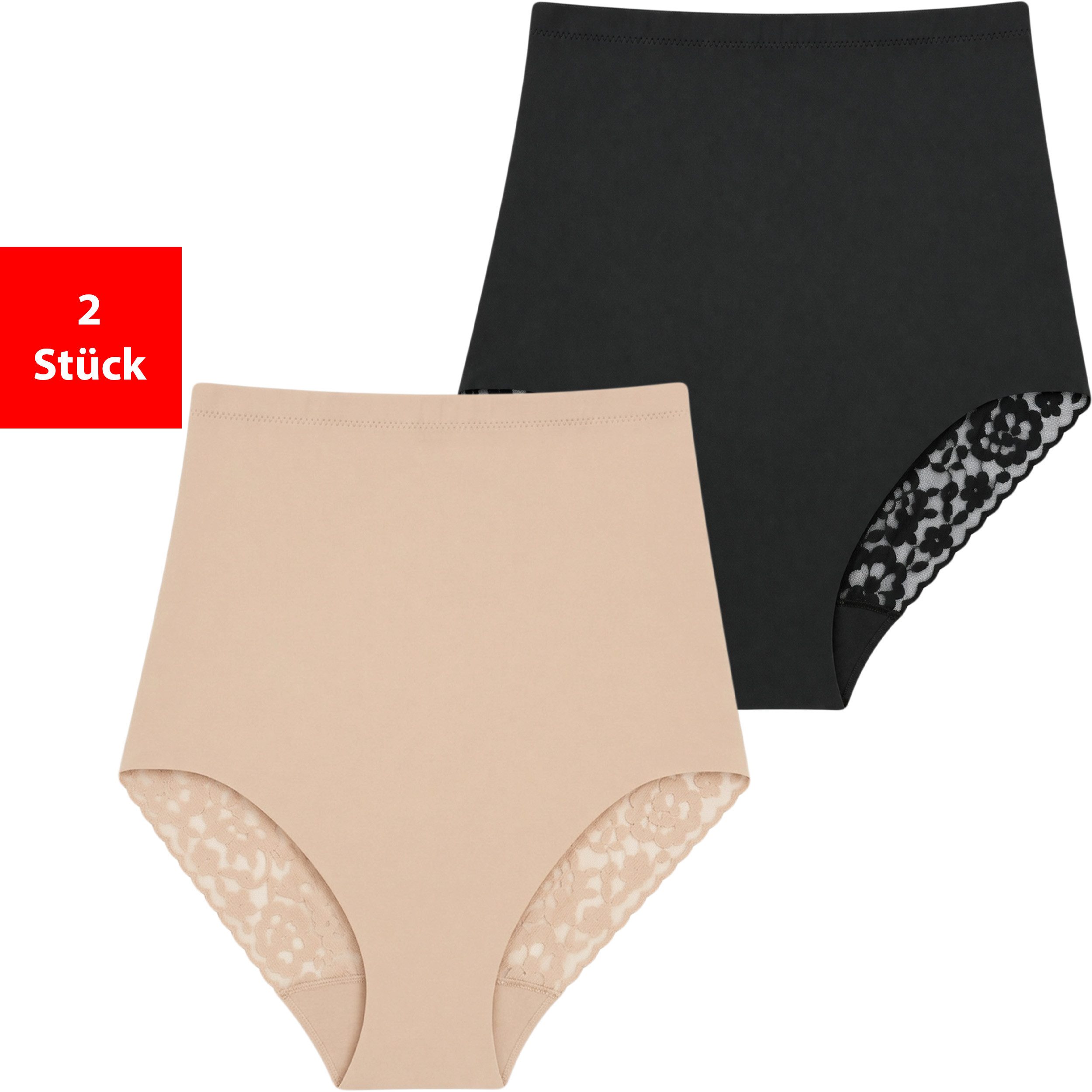 Fashionschmiede Shapingslip Shapewear Damen Unterwäsche Bauchweg 1er-3er Pack Shape Slips (Packung, 2-St., 2er-Pack) Figurformend - Modellierung von Bauch und Taille, extra hoch
