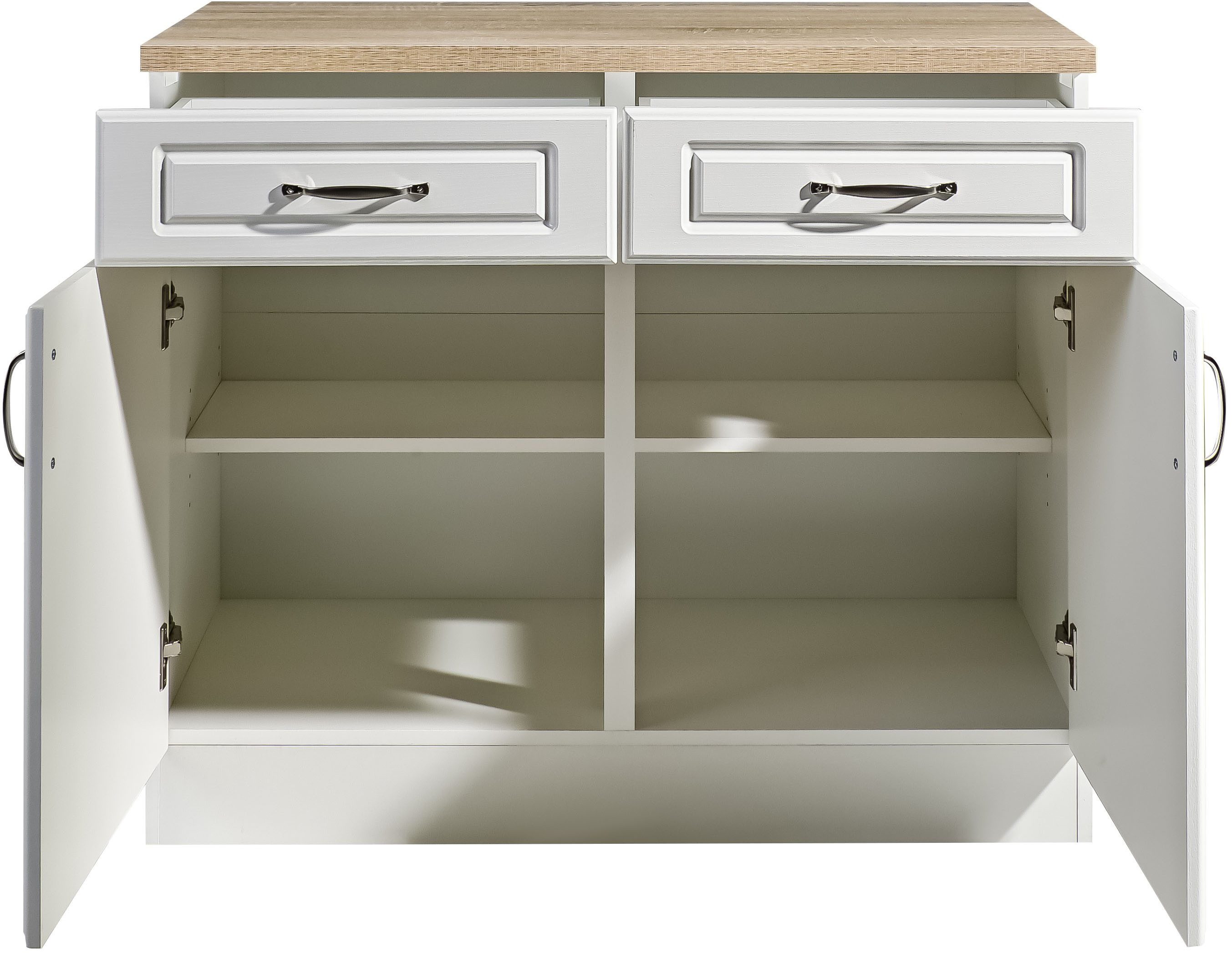 wiho Küchen Unterschrank Linz 100 cm breit, in Landhaus-Optik – Bild 4 von 5
