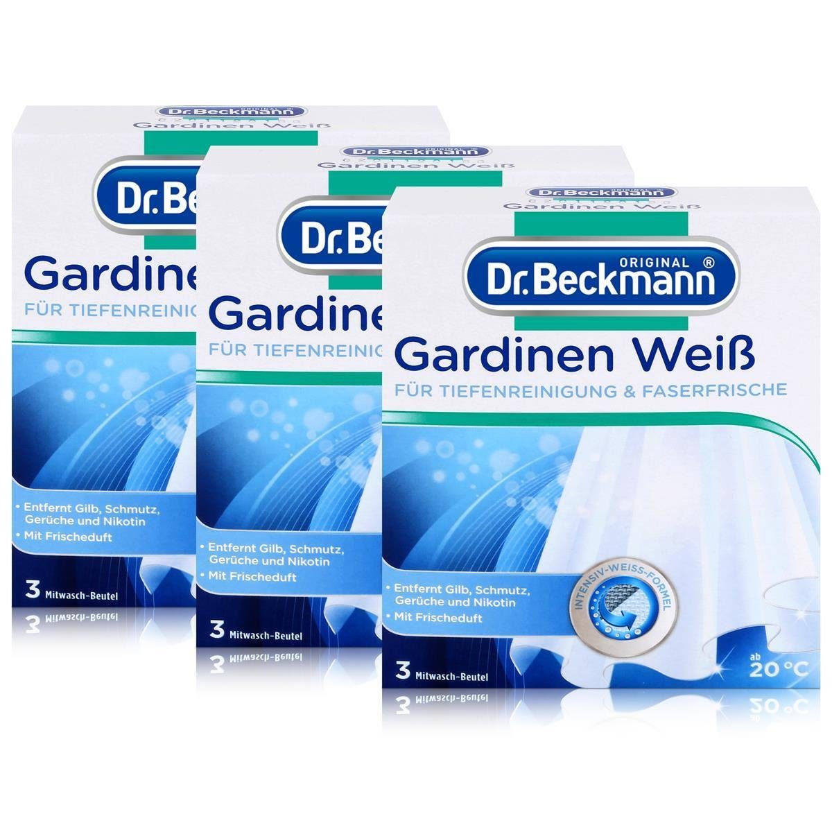 Dr. Beckmann 3x Dr. Beckmann Gardinen Weiß 120g - Intensives Weiß & Faserfrische Spezialwaschmittel