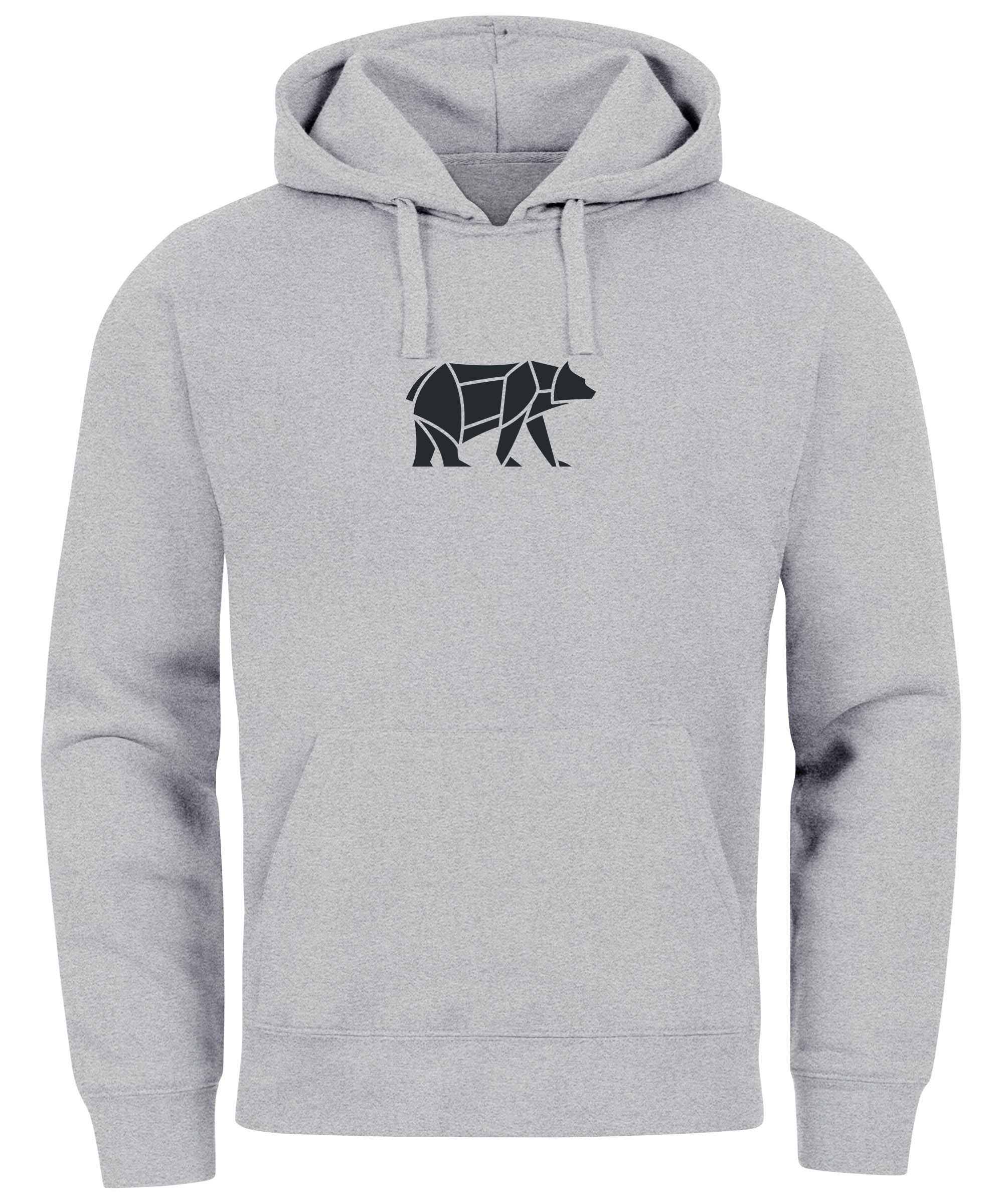 Neverless Hoodie Hoodie Herren Aufdruck Polygon günstig online kaufen