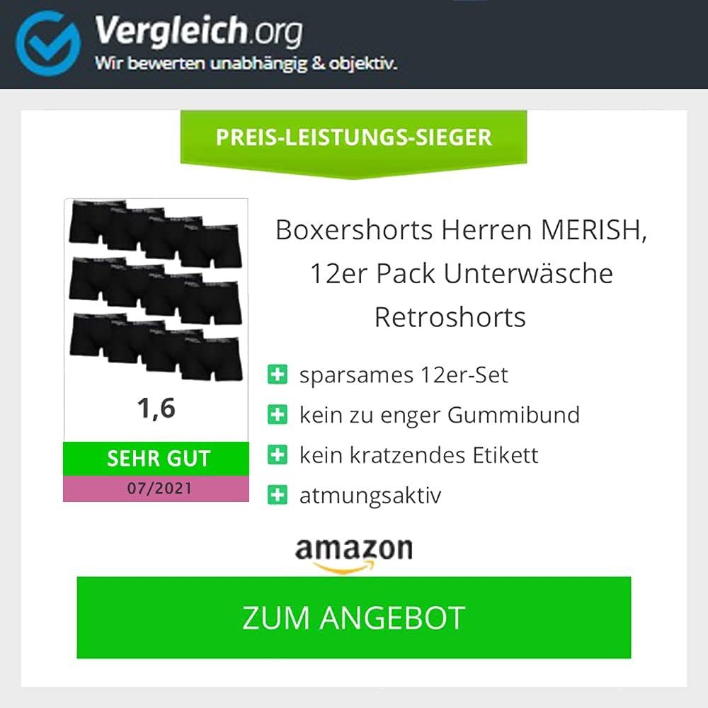 MERISH Boxershorts Merish 410 Boxershorts Herren 10er Pack S-5XL Unterwäsche Schwarz L (Spar-Set) – Bild 4 von 5