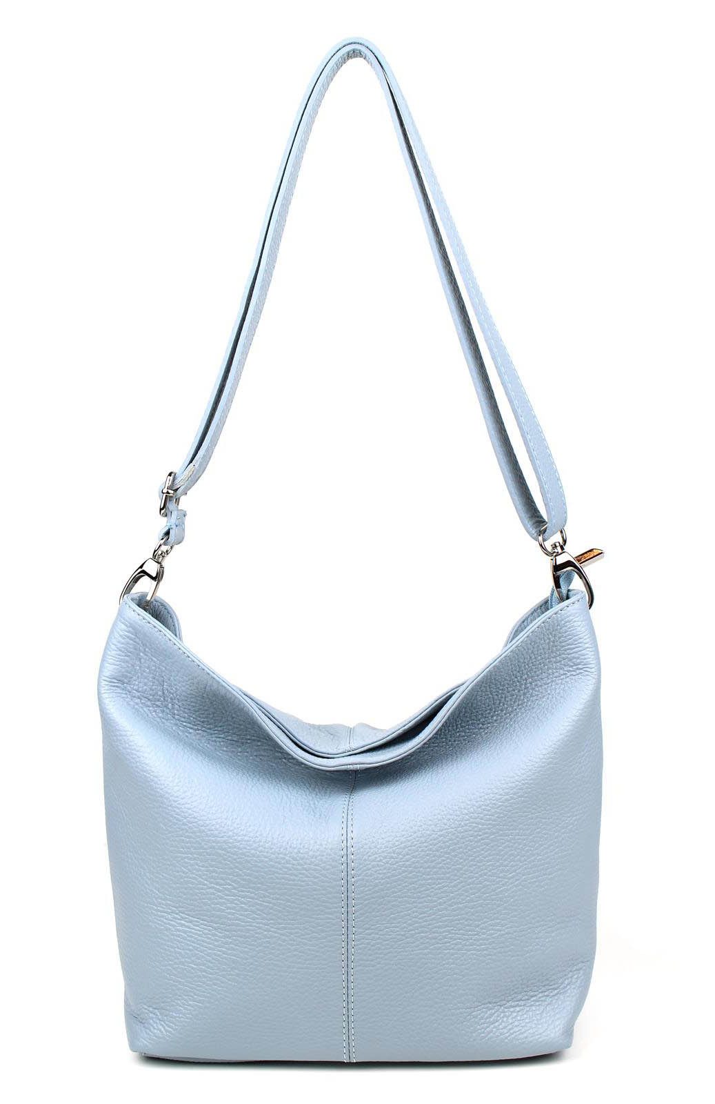 ITALYSHOP24 Schultertasche MADE IN ITALY Damen Leder Tasche Shopper Umhängetasche Cross Over Body, Brusttasche Bag große 3xFach geteiltes Hauptfach Freizeit Abend Urlaub