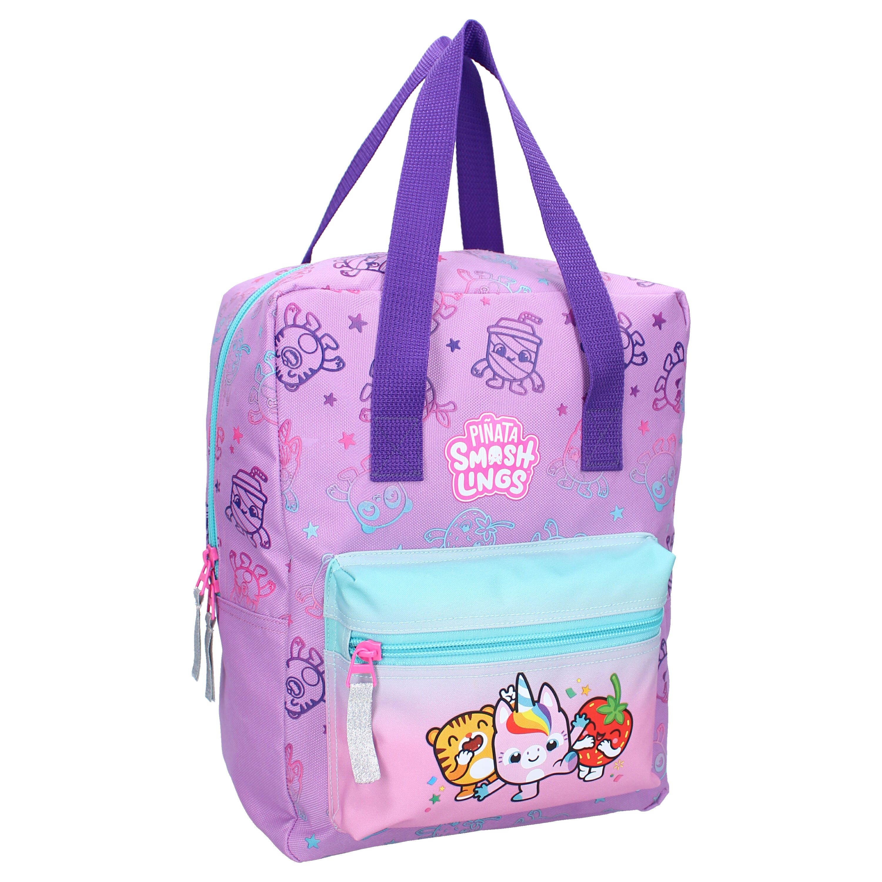 Piñata Smashlings Kinderrucksack Kinder Rucksack – Lila Schulranzen mit fröhlichem Motiv