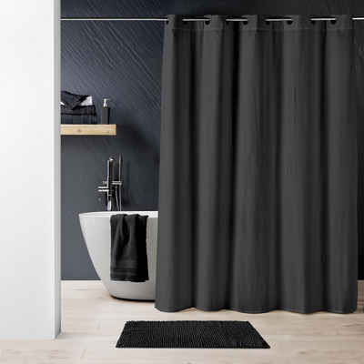 dynamic24 Duschvorhang Breite 180 cm, Premium Textil Struktur Duschvorhang 180x200 Badewanne Wannen Bad