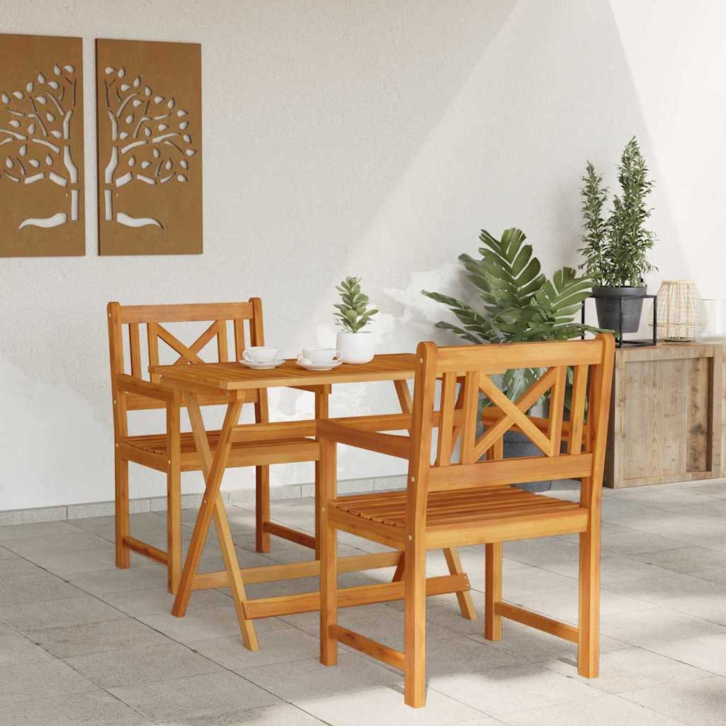 vidaXL Gartenstuhl Gartenstühle 2 Stk. Natur Massives nholz (2 St)