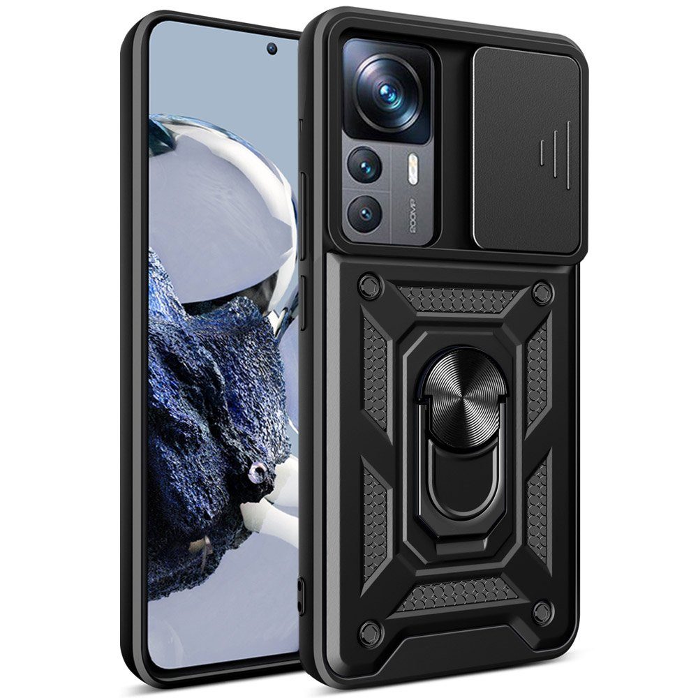 FITSU Handyhülle Handyhülle für Xiaomi 12T Pro Hülle Outdoor Case 6,67 Zoll, Robuste Handyhülle stabile Schutzhülle Cover Case mit Kamera Slider