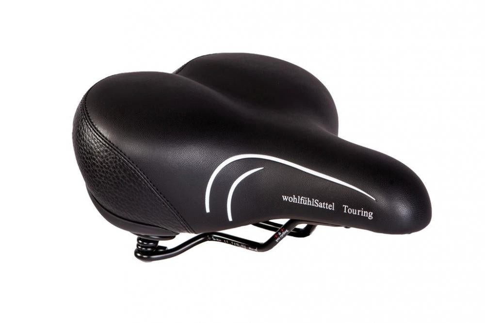 P&P Bequemsattel Fahrradsattel P&P Bequemsattel Touring Feder 578 schwarz, Uni, 265x230mm