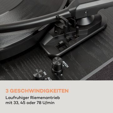 Auna TT-Classic Plus Plattenspieler (Riemenantrieb, Bluetooth, Schallplattenspieler mit Lautsprecher Vinyl Plattenspieler)