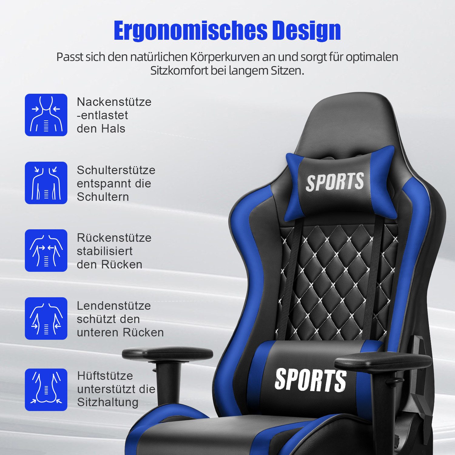 Homimaster Gaming-Stuhl Gaming Stuhl, Ergonomischer Bürostuhl,Gaming günstig online kaufen
