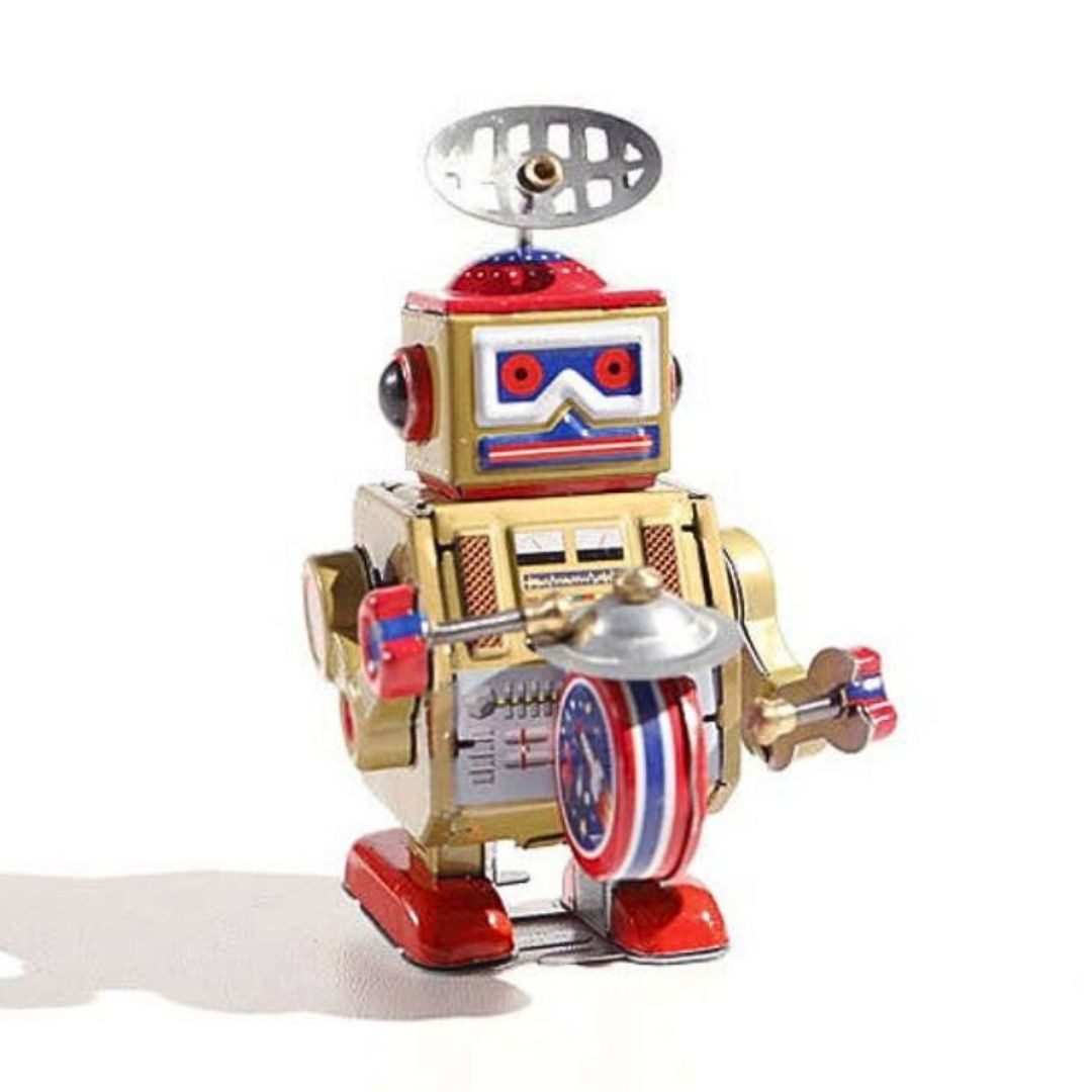 suebidou Roboter nostalgischer Aufziehspielzeug beweglicher Roboter, nachhaltig, kreativ