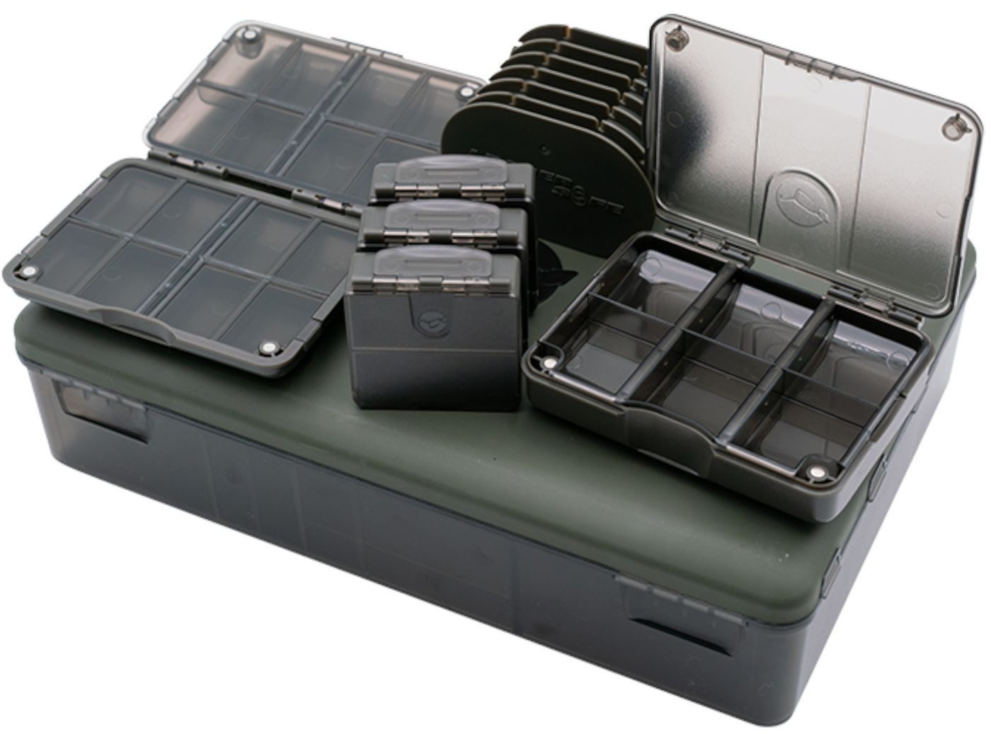 Korda Angelkoffer Korda Tackle Box Bundle Deal - 6 Angelboxen + 1 Leadersafe