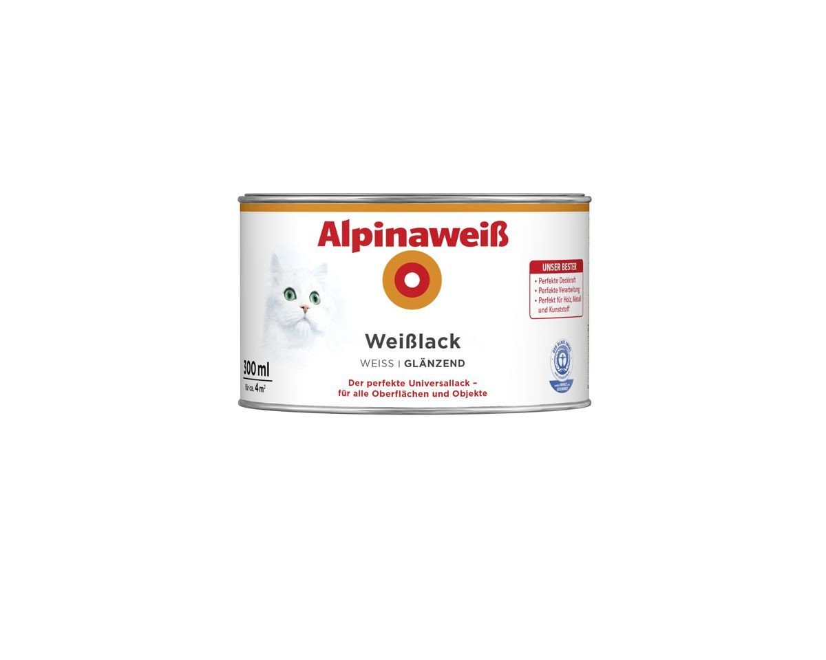 Alpina Weißlack Alpinaweiß Weißlack 300 ml alpinaweiß glänzend