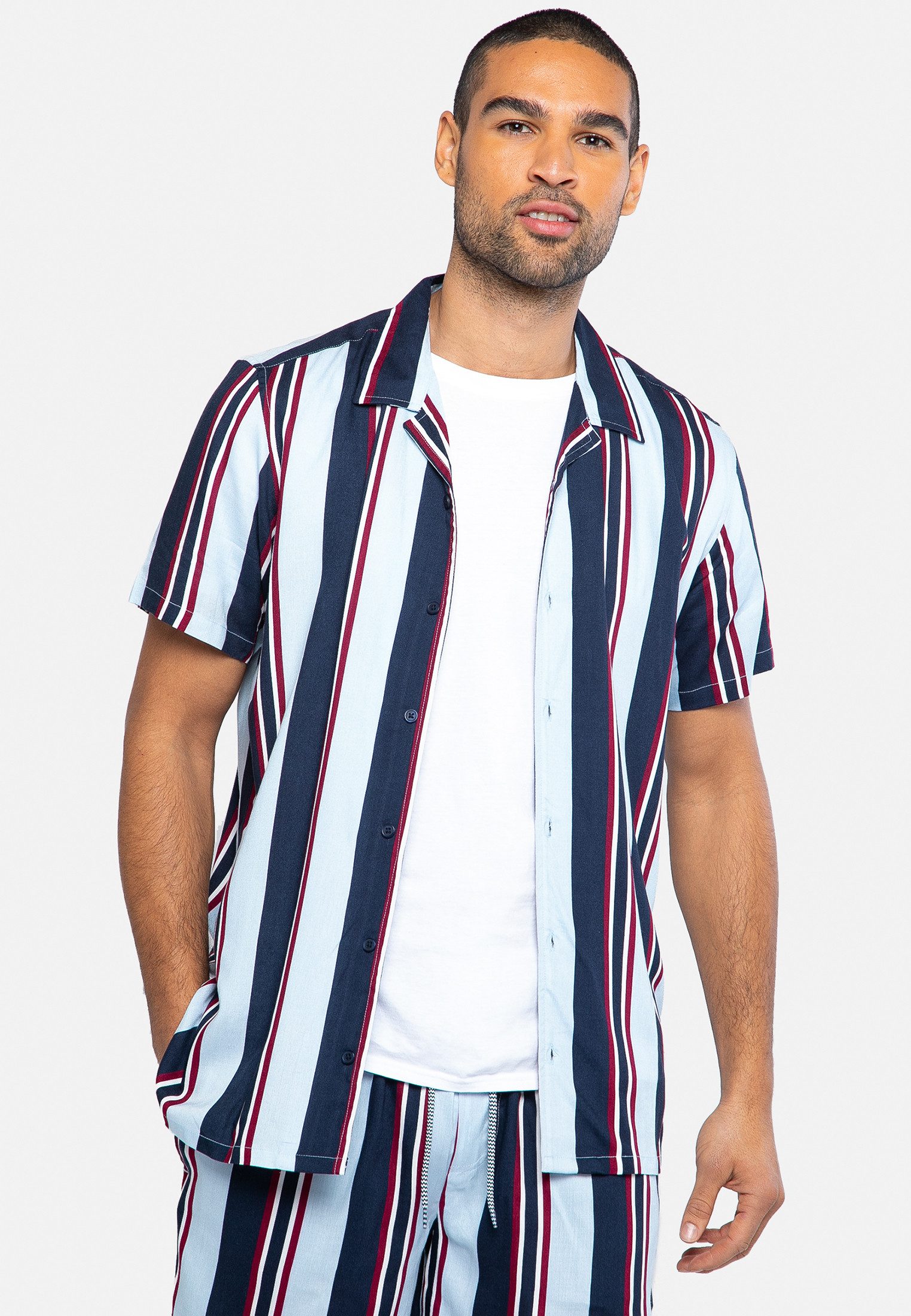 Threadbare Kurzarmhemd Castellar (1-tlg) im tollen Streifen-Design