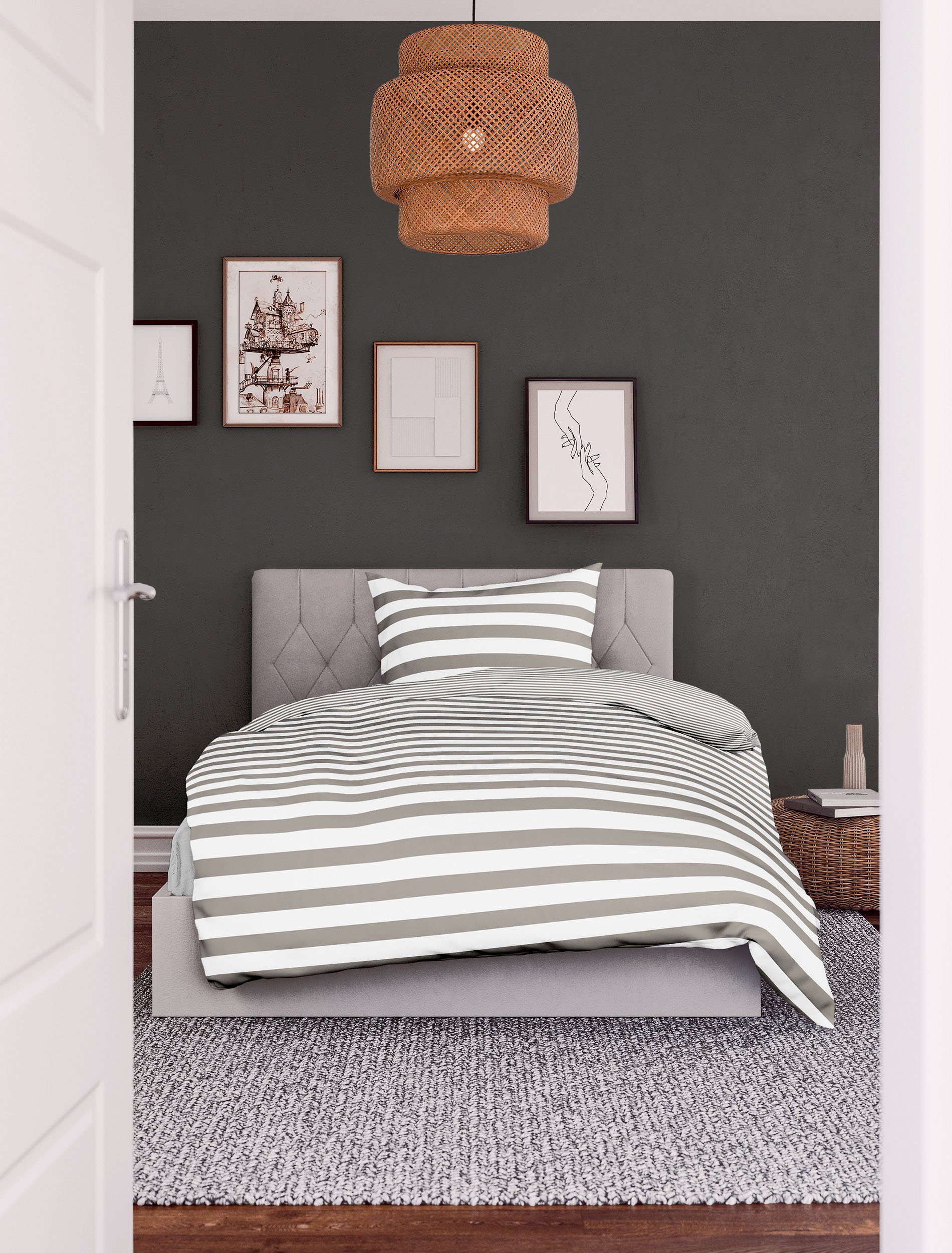 BIERBAUM Bettwäsche Modern Stripes, Mako-Satin, 2 günstig online kaufen