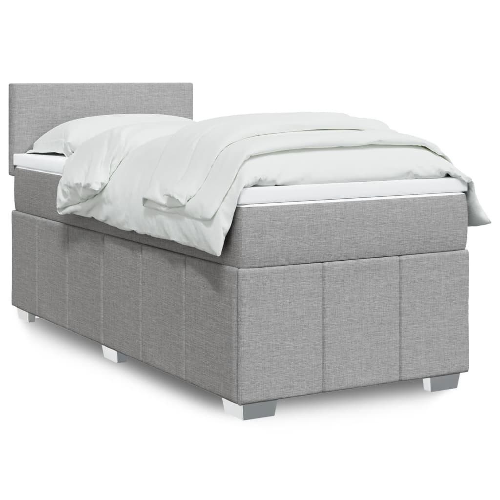 vidaXL Bett Boxspringbett mit Matratze Hellgrau günstig online kaufen