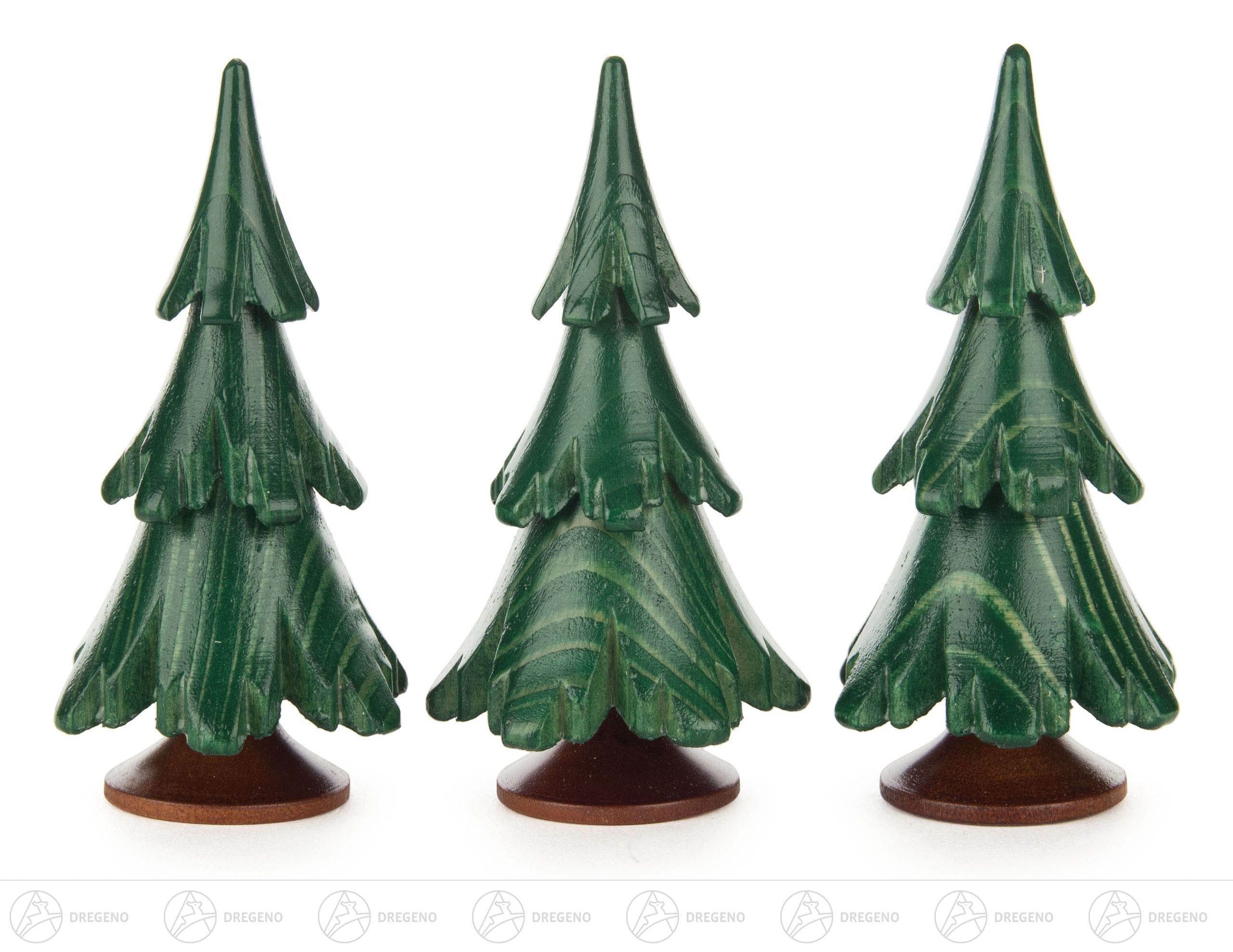 Kunstbaum Baum grün lasiert (3) Höhe = 6,5cm NEU, Dregeno Erzgebirge, Höhe 6,5 cm