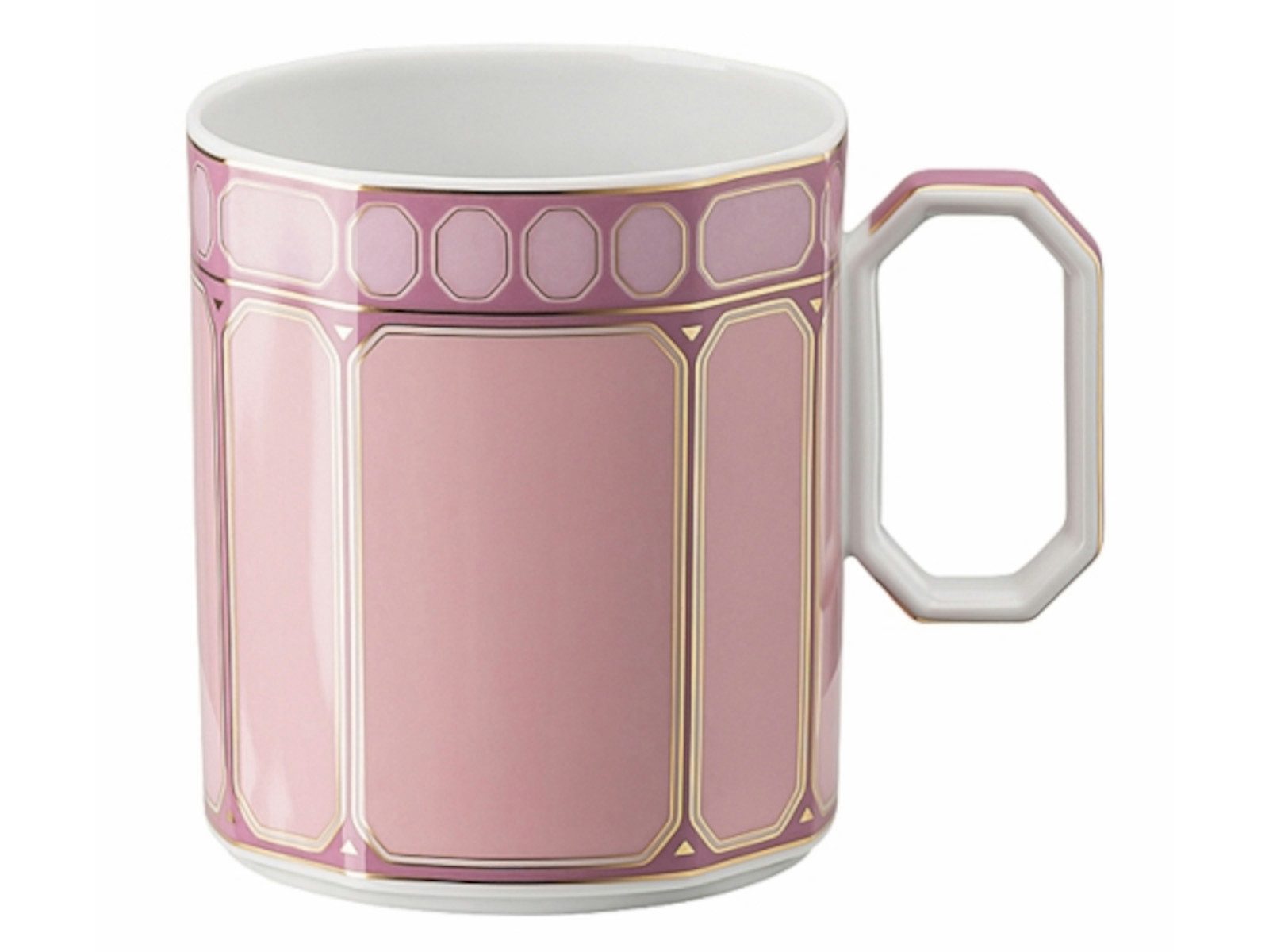 Swarovski Becher Signum Rose Becher mit Henkel 390 ml, Porzellan, Tassen