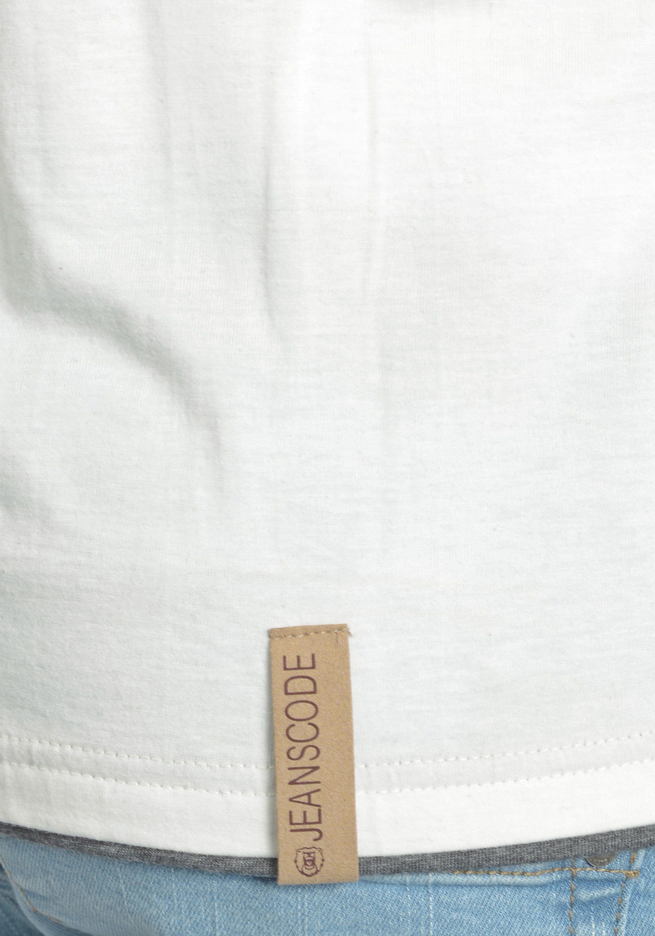 Kurzarmshirt (002) Layershirt Off-White Indicode mit Knopfleiste IDTony
