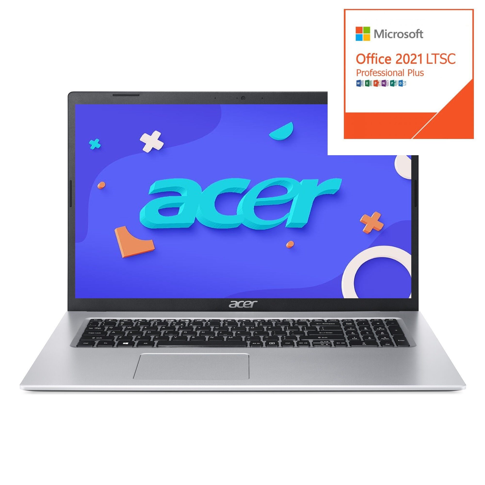 Acer A317-54 Business-Notebook (44,00 cm/17.3 Zoll, Intel i5 1235U, Iris Xe, 2000 GB HDD, 500 GB SSD, inkl. Microsoft Office 2021 Professional)