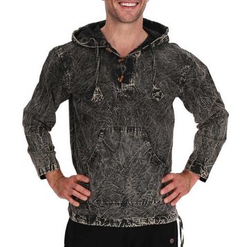 KUNST UND MAGIE Hoodie Baja Hoodie Herren Kapuzenpulli Stonewashed gefüttert Fair