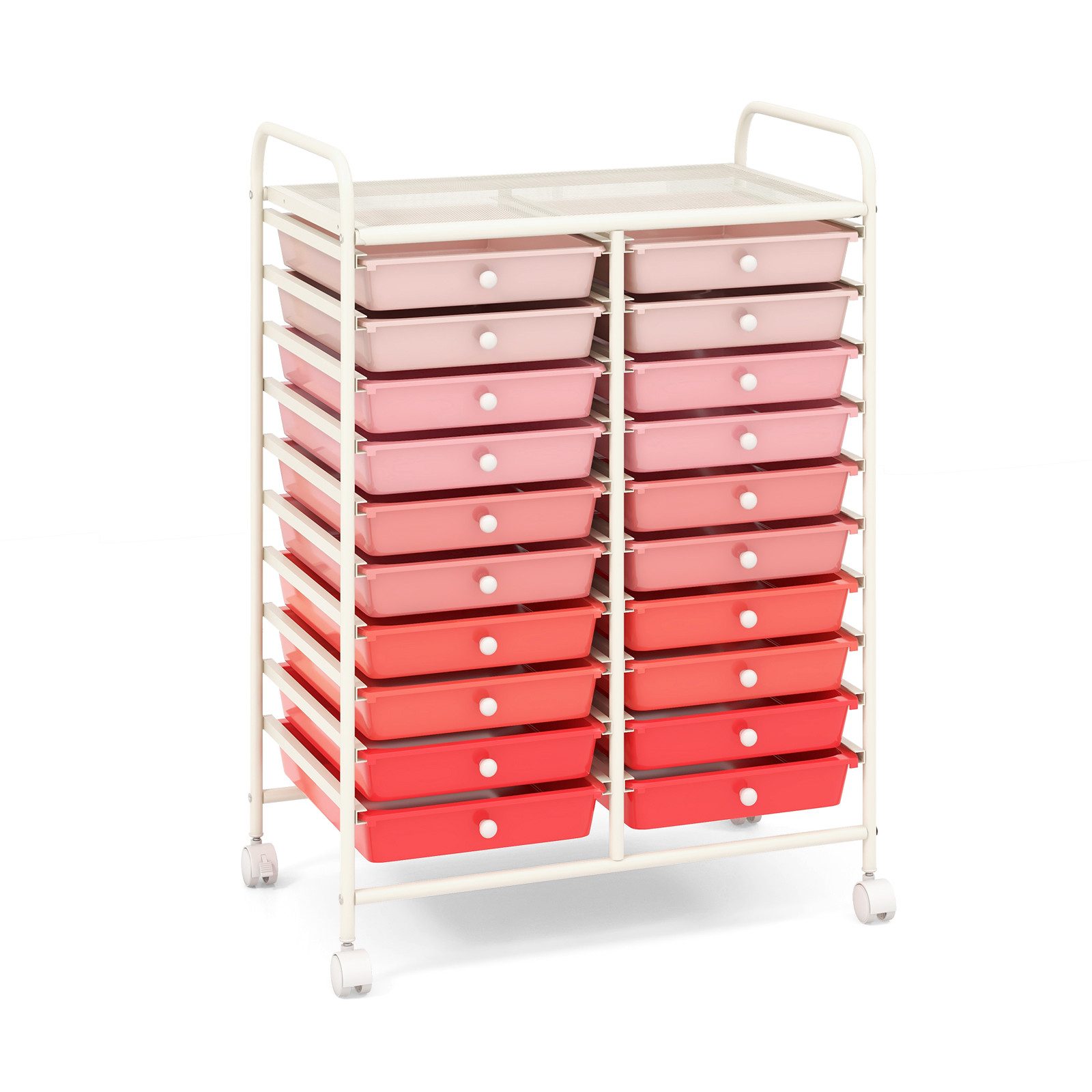 COSTWAY Rollwagen, mit 20 stapelbaren Schubladen & Metallrahmen, 63x39x88cm