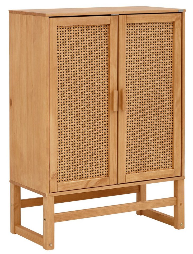 Home affaire Aktenschrank Tanay Kiefernholz, 2 Einlegeböden hinter den Türen,  Breite 75cm, Höhe 110cm