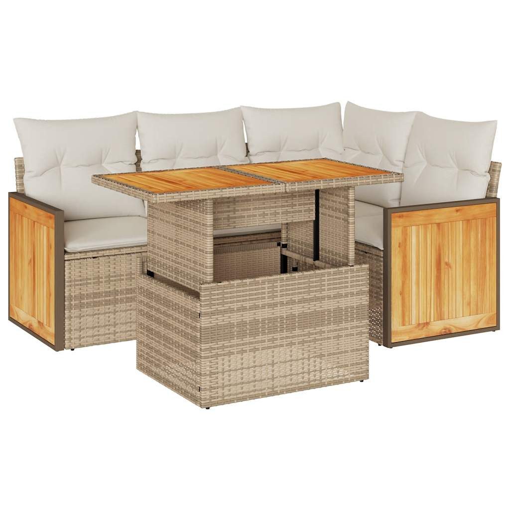 vidaXL Gartenlounge-Set 5-tlg. Garten-Sofagarnitur mit Kissen günstig online kaufen