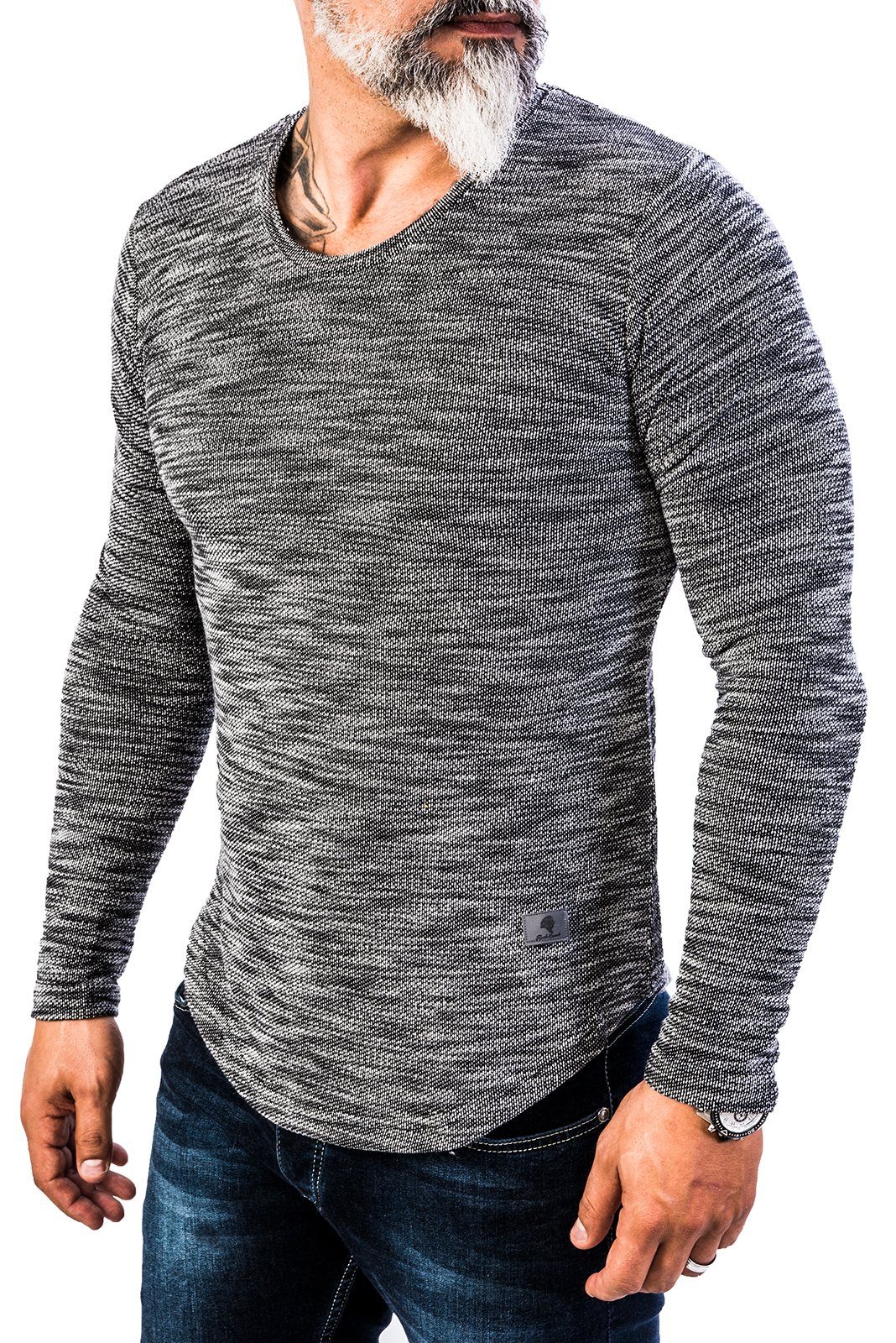 Shirt Rock Creek H-144 Sweatshirt Longsleeve Anthrazit Herren