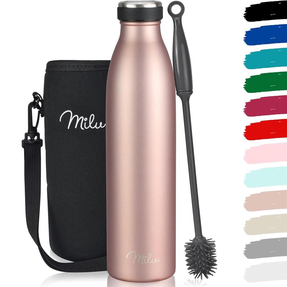 Milu Isolierflasche Isolierflasche aus Edelstahl, Thermosflasche, auslaufsicher