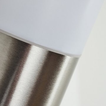 hofstein Außen-Wandleuchte »Gnocchetta« Außenleuchte aus Metall/Kunststoff in Nickel-matt/Weiß, ohne Leuchtmittel, Wandlampe m. Bewegungsmelder E27, IP44