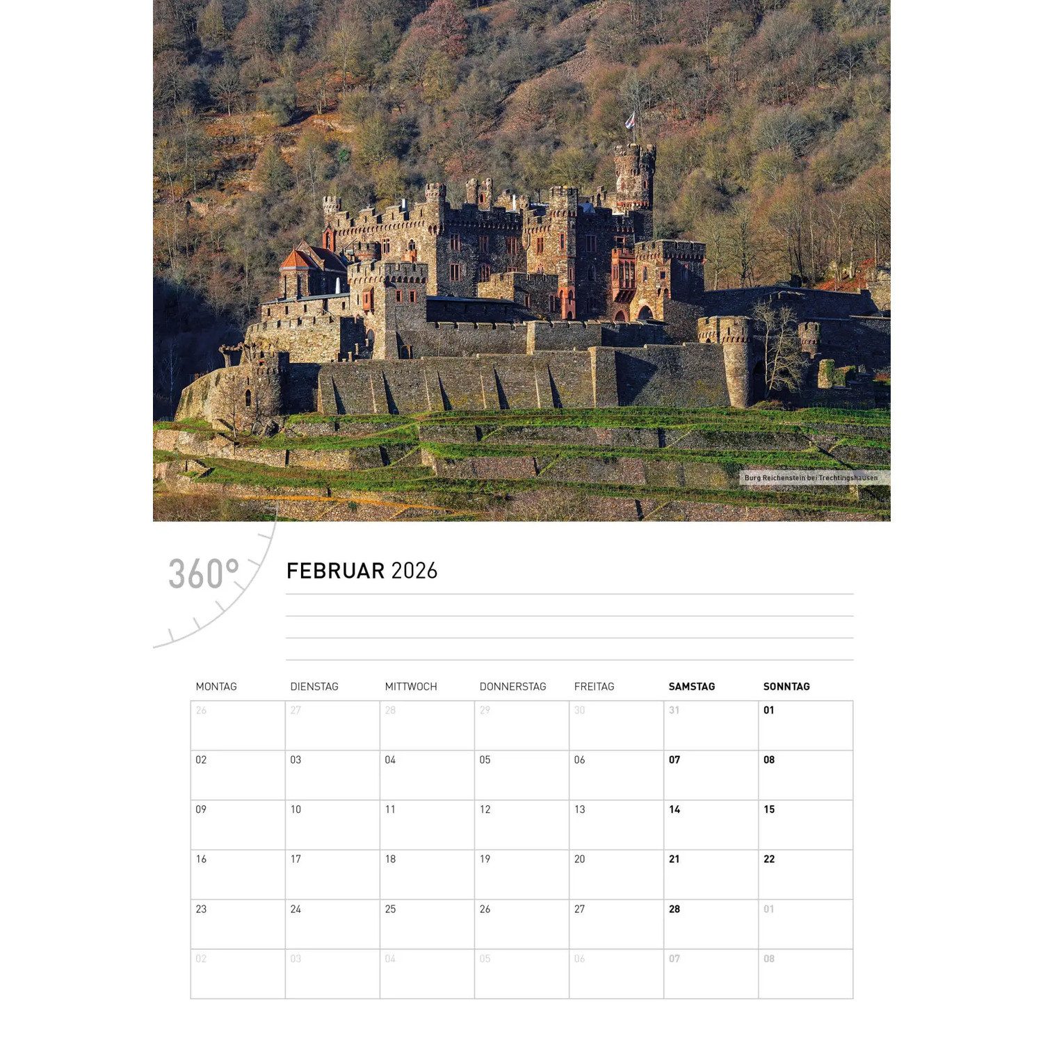 WALTER Wandkalender Oberes Mittelrheintal Broschürenkalender 2026