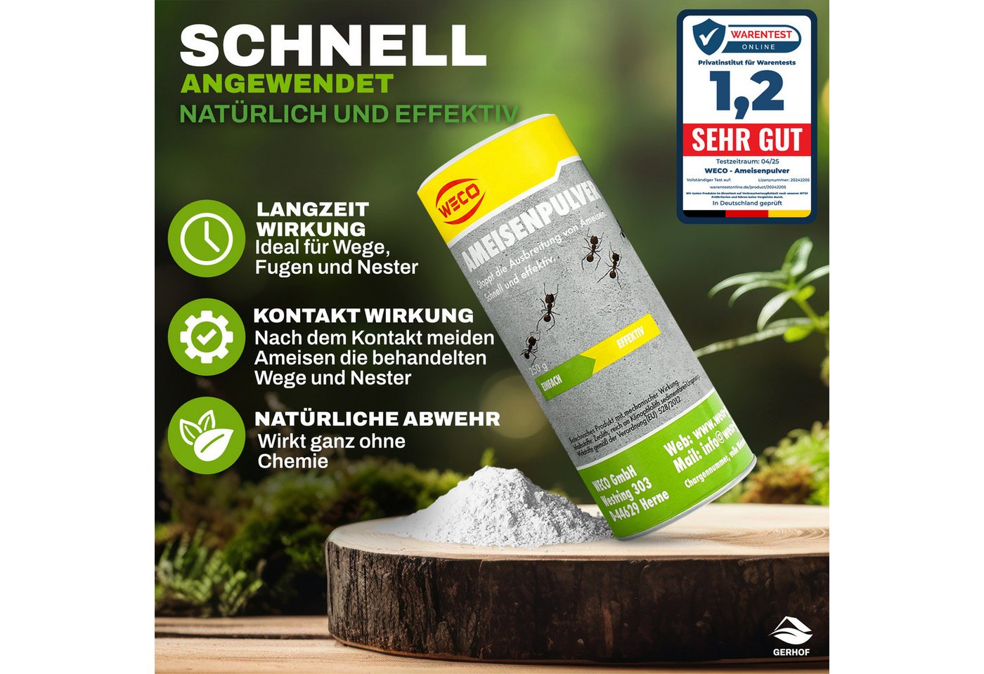 Thumbnail - GERHOF Insektenspray Ameisenpulver, Ameisen mittel, Streumittel Ameisenstopp Ameisengift, 1-St.