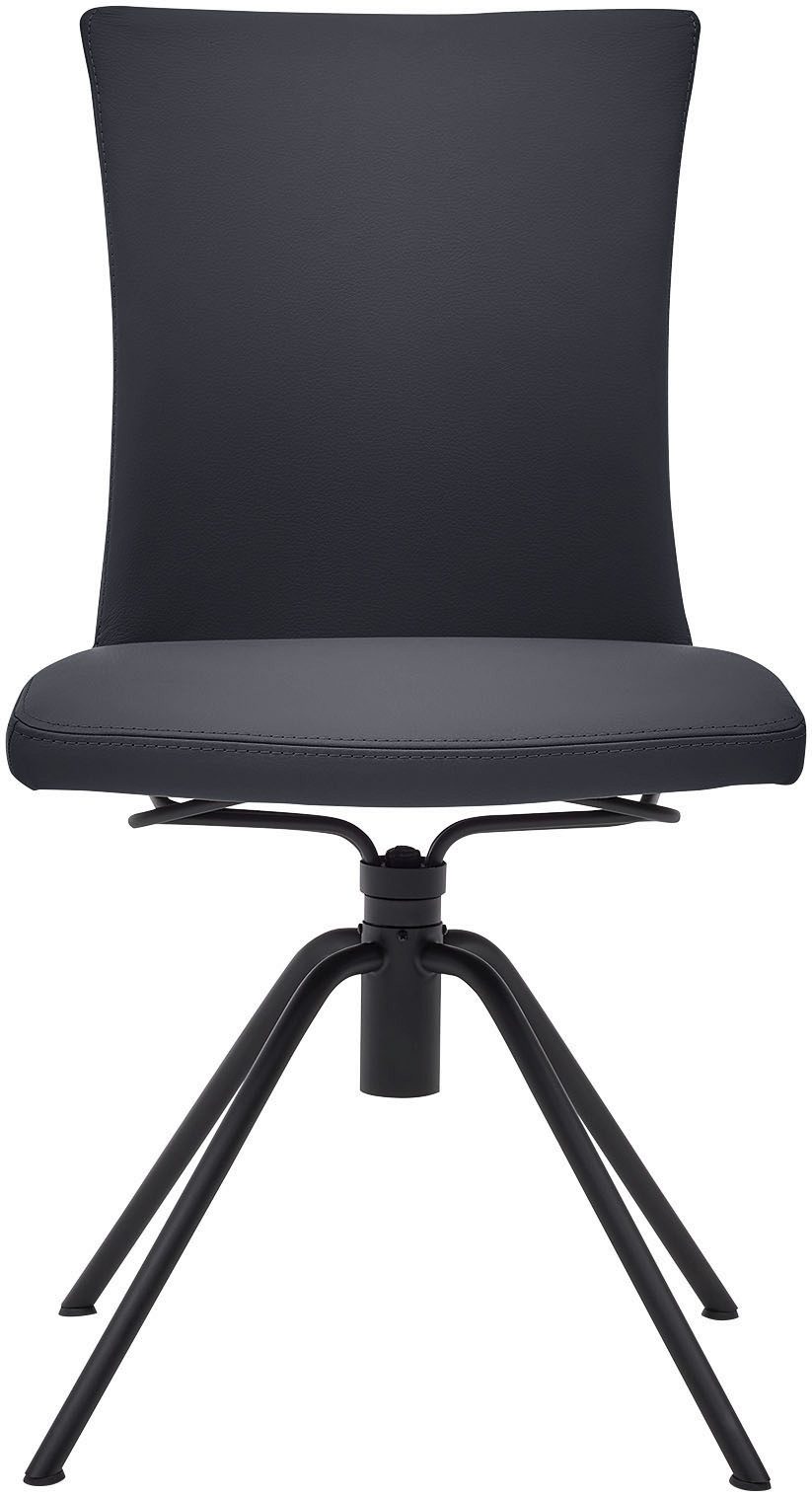 Musterring Polsterstuhl Helmond 6700 (Set, 2 St), Drehgestell in schwarz inkl. Rückholfunktion, ohne Armlehne