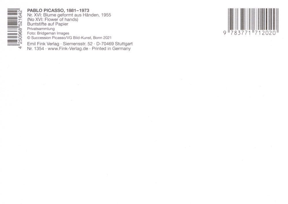 Thumbnail - Postkarte Kunstkarte Pablo Picasso "Nr. XVI: Blume geformt aus Händen"
