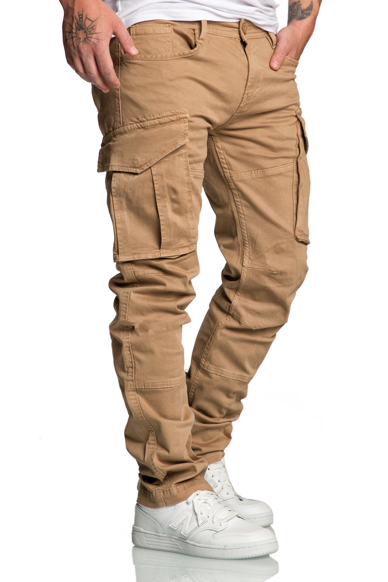 Amaci&Sons Chinohose WYATT Cargo Jogger-Chino Herren Cargo Jogger Chino Hose Jeans