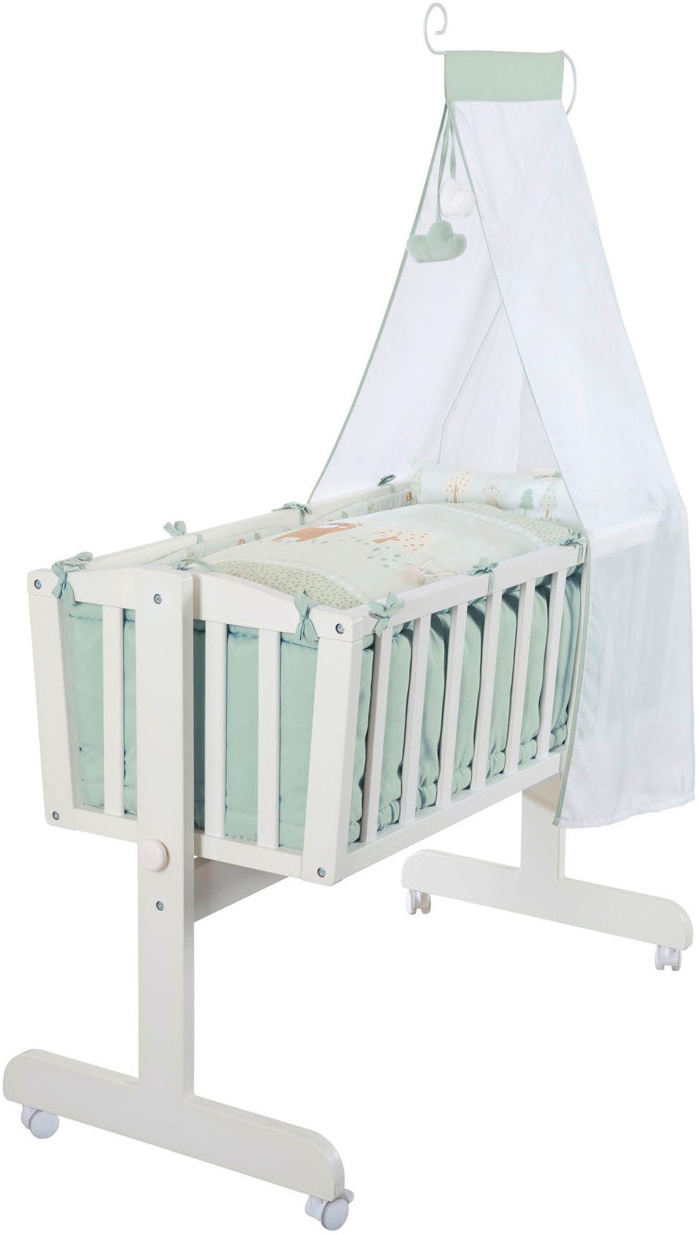 roba® Stubenbett Woodland Buddies, Komplettwiegenset, mit Komplettausstattung
