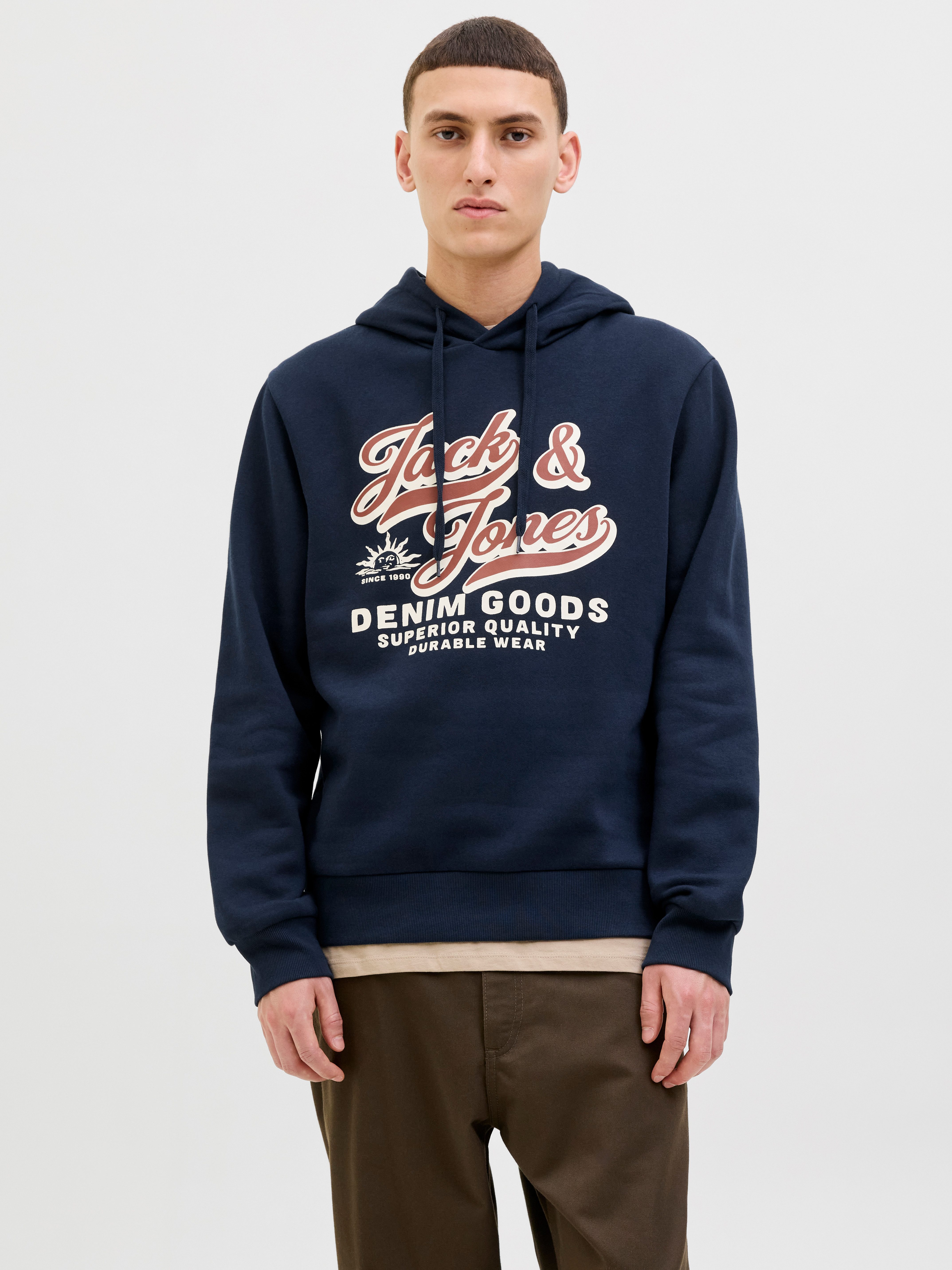 Jack & Jones Kapuzensweatshirt JJELOGO SWEAT HOOD 2 COL 25/26 NOOS mit stylischem Print