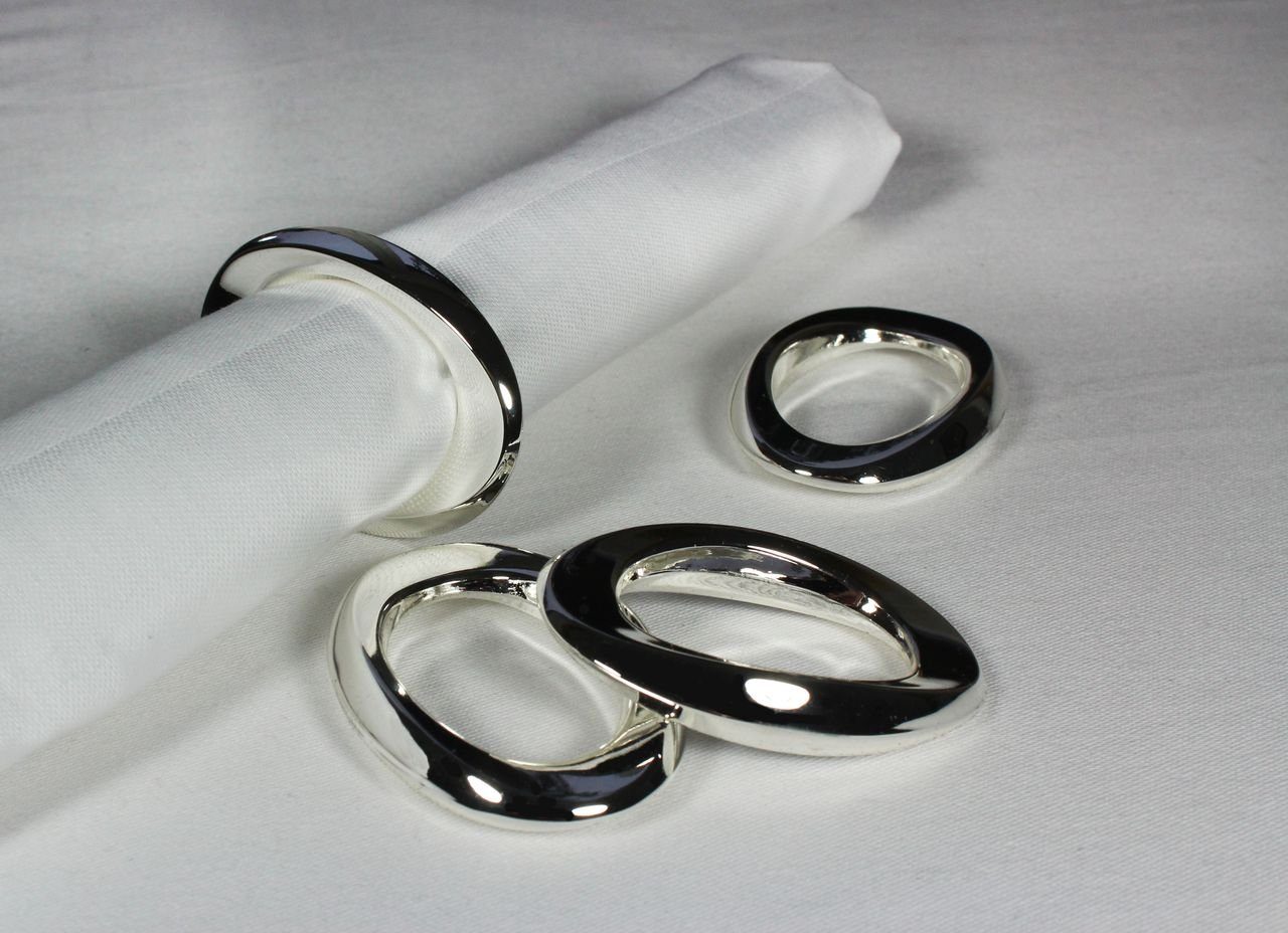 Libusch® Serviettenring Emma, silber, Zink, versilbert, (6-er Set, 6-tlg), massiv, versilbert