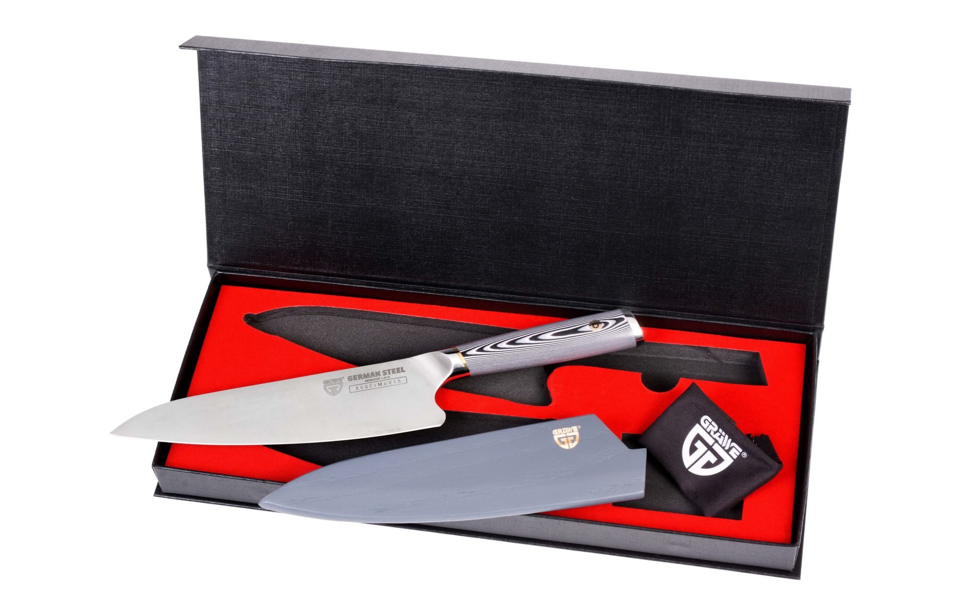 GRÄWE Kochmesser, Kochmesser, Spezialstahl, 8"-Klinge