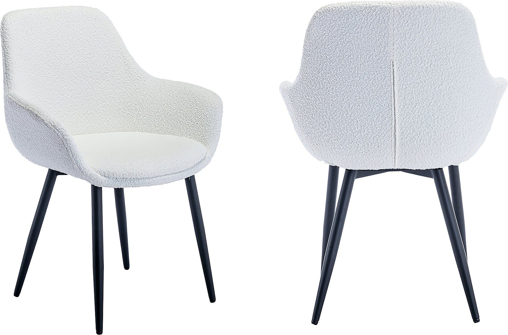 SalesFever Armlehnstuhl Esszimmerstuhl mit elegantem Komfort (Set, 2 St), moderner Bouclé-Bezug