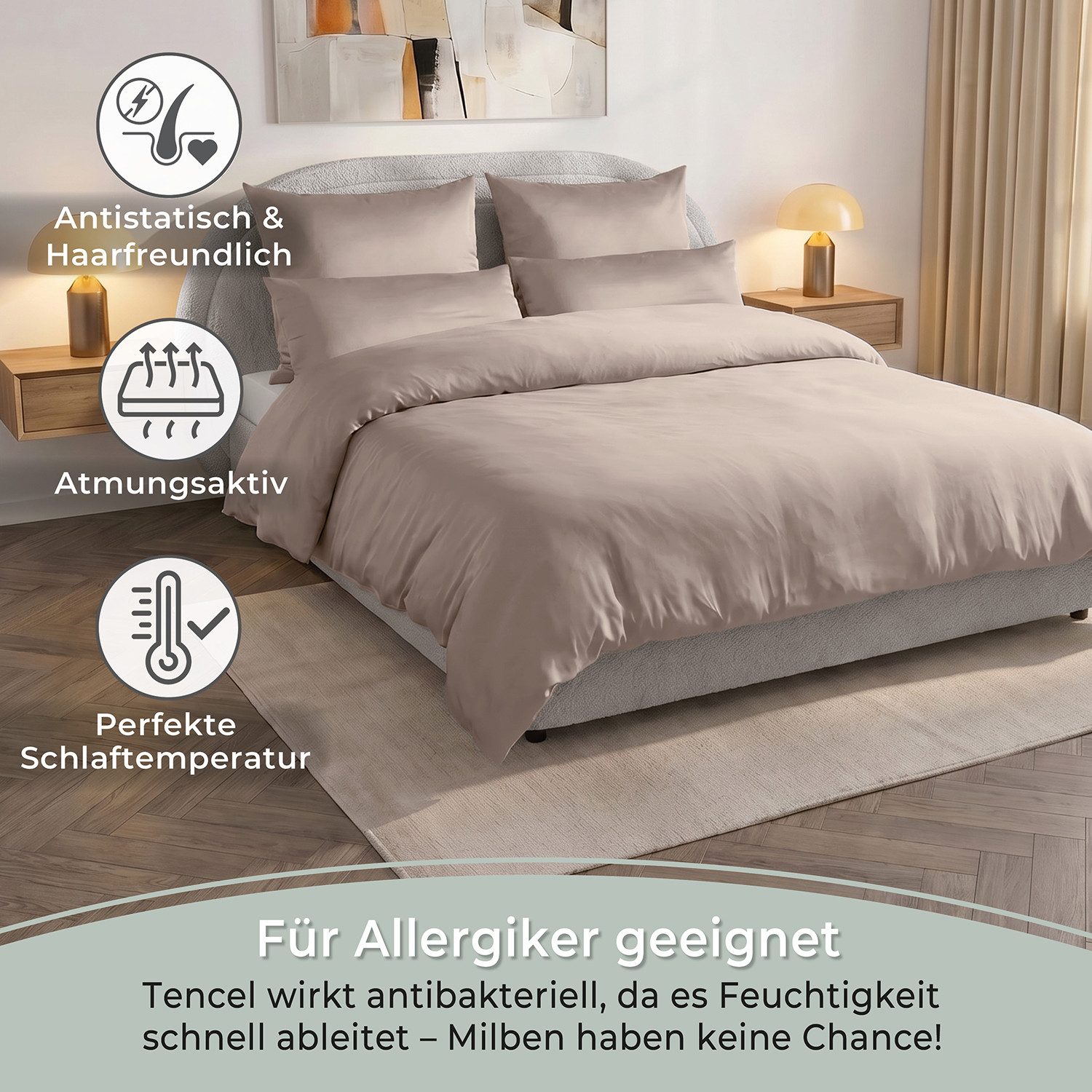 Laynenburg Bettwäsche Eukalyptus aus 100% Tencel Lyocell ab Gr. 135x200, kühlende, atmungsaktive Sommer-Bettwäsche mit Reißverschluss – Bild 5 von 5