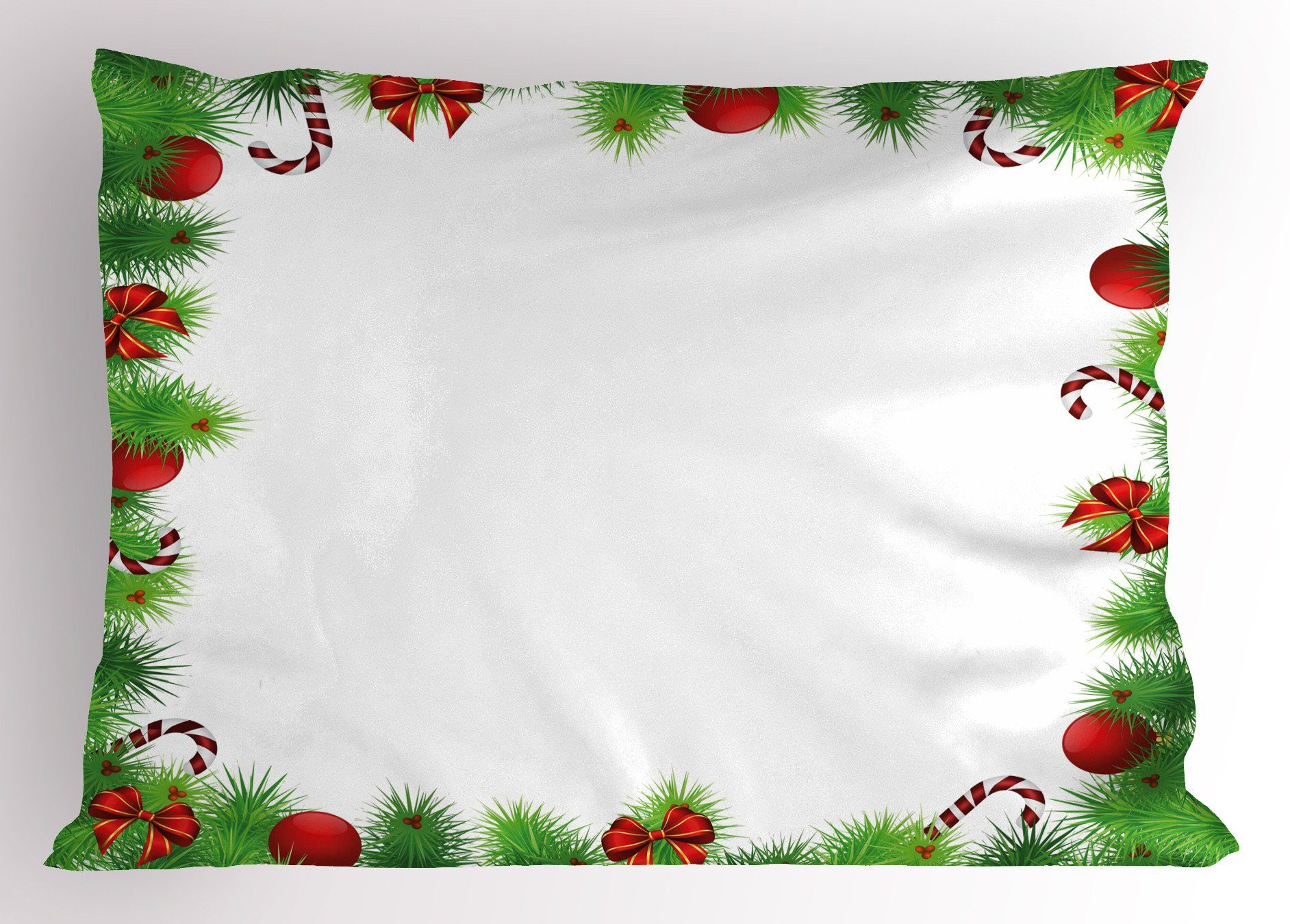 Kissenbezug, Stück), Weihnachten Gedruckter Size Abakuhaus Dekorativer Pine (1 King Kissenbezüge rote Standard Bögen