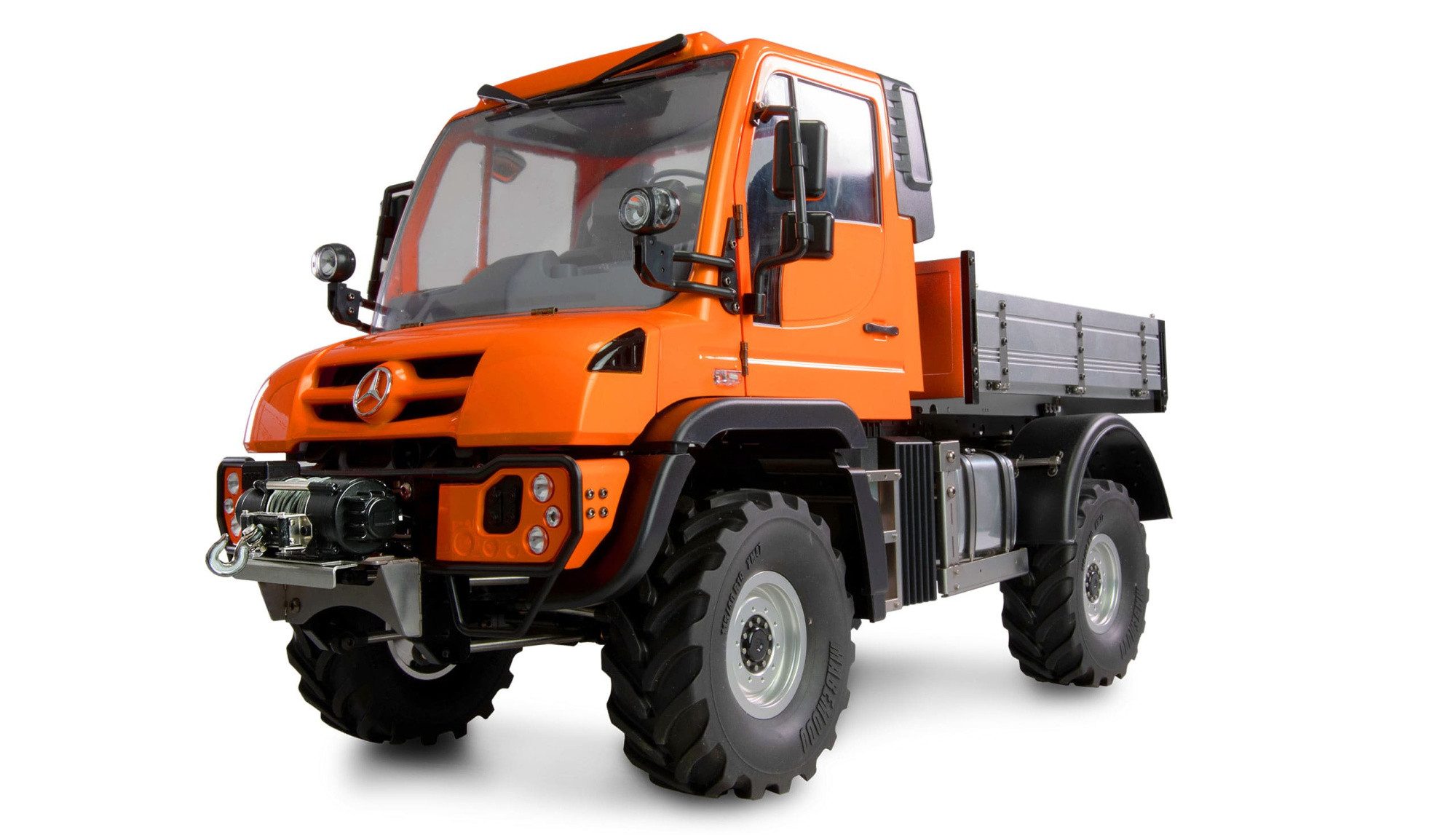RC-LKW Amewi RC Mercedes-Benz Unimog Geräteträger 4WD 1:10 ARTR orange