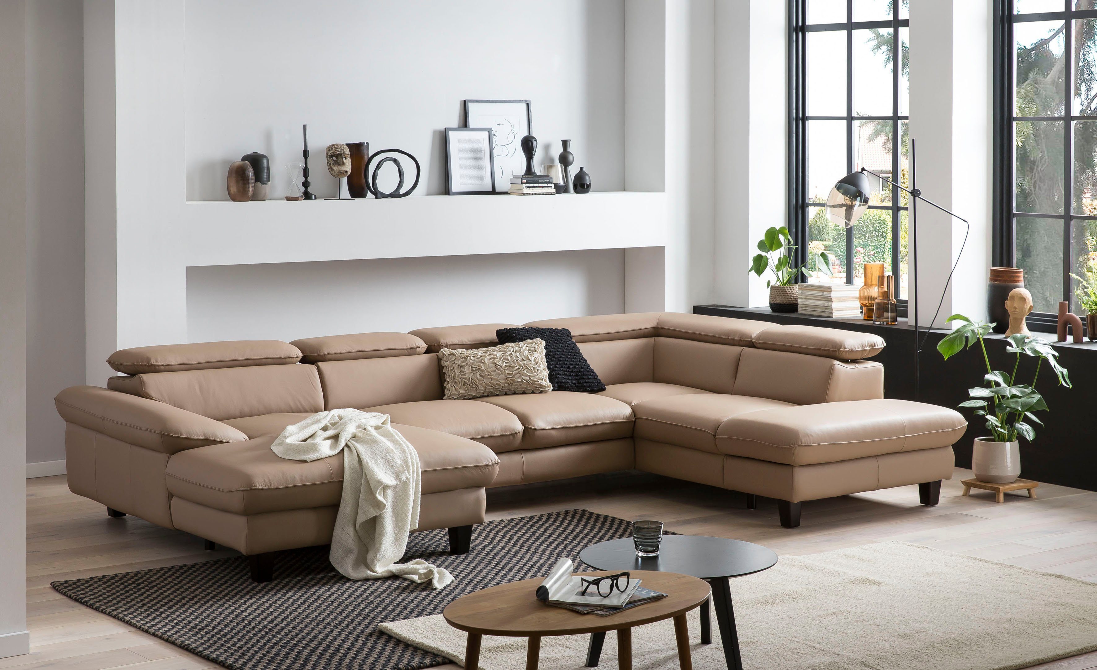 Home affaire Wohnlandschaft Pilot U-Form, mit Kopfteilverstellung, wahlweise mit Bettfunktion & Bettkasten